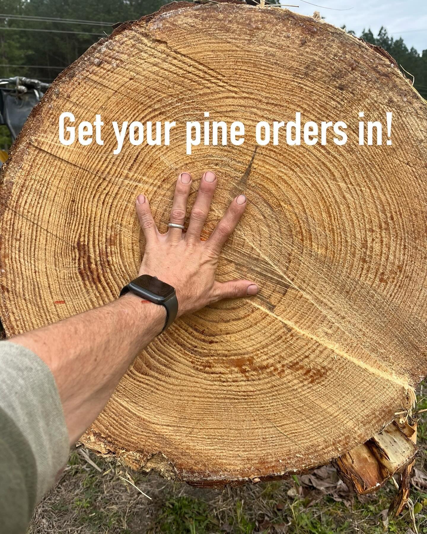 If you&rsquo;ll need pine siding or framing lumber in the next few months, now is a great time to get in touch. We&rsquo;ll be milling pine all next week. And tomorrow we&rsquo;ll be buying some of the most gorgeous fresh cut pine logs that we&rsquo;