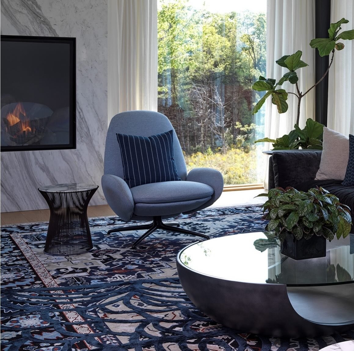 Step into @mcnicolinteriordesigns project where they meticulously crafted a bespoke rug to set the tone for an elegant cocktail lounge. With deep hues, plush sofas, and exquisite craftsmanship, the bespoke rug takes center stage, offering both style 