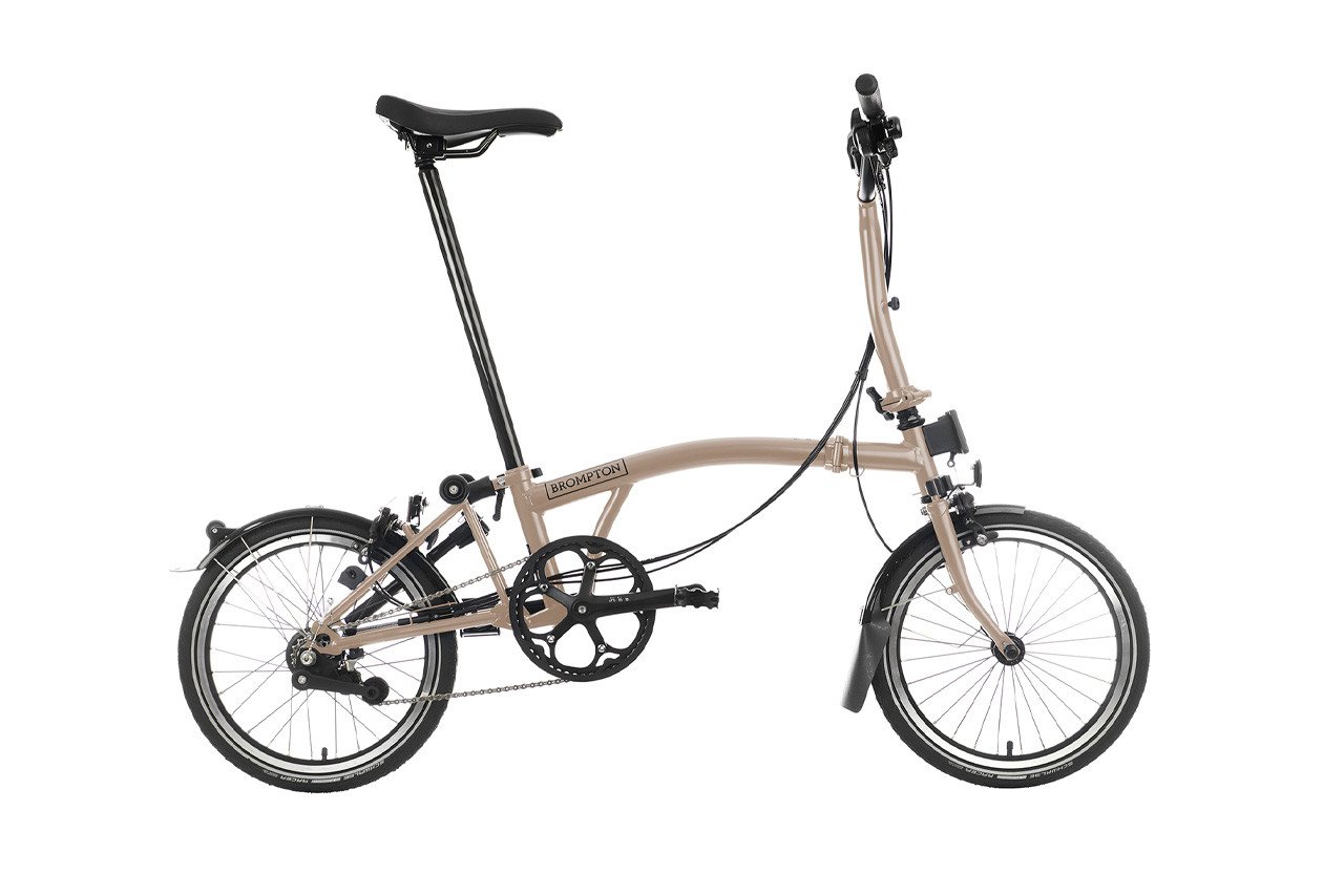 Brompton C Line Explore M6L Mid Handlebar Folding Bike in Dune Sand