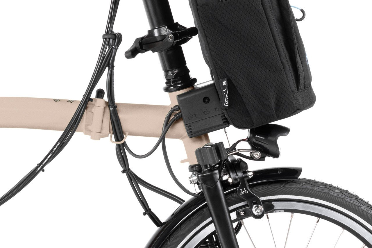 Brompton H4L Electric C Line Folding Bike in Dune Sand