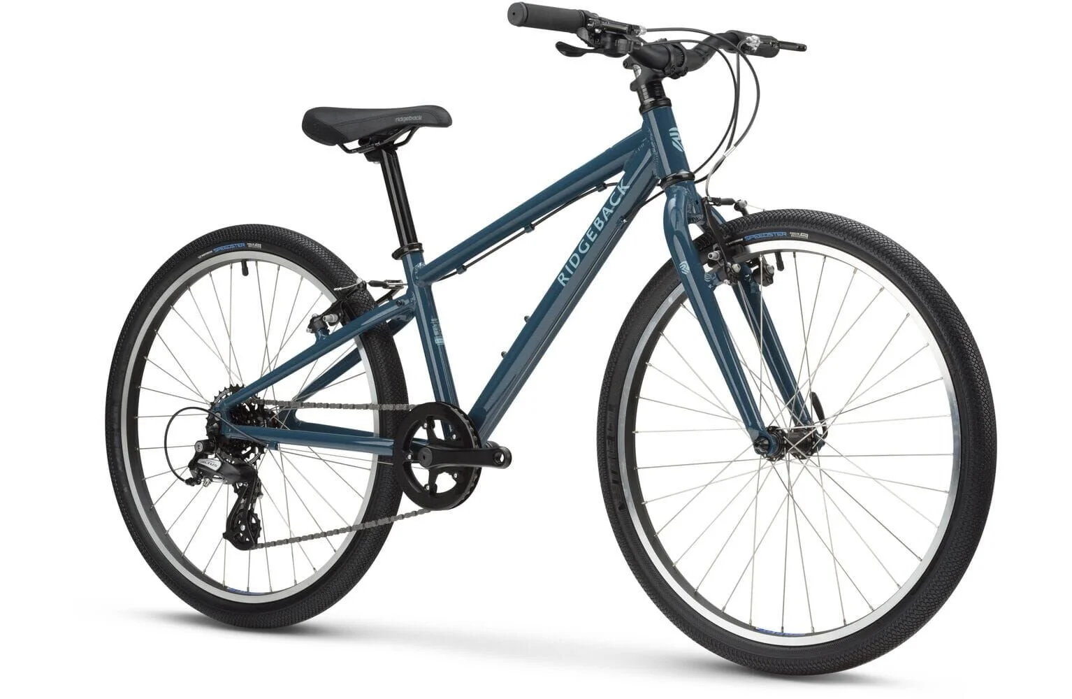 Ridgeback Dimension 24" Kids Bike in Double Denim Tilted full bike photo