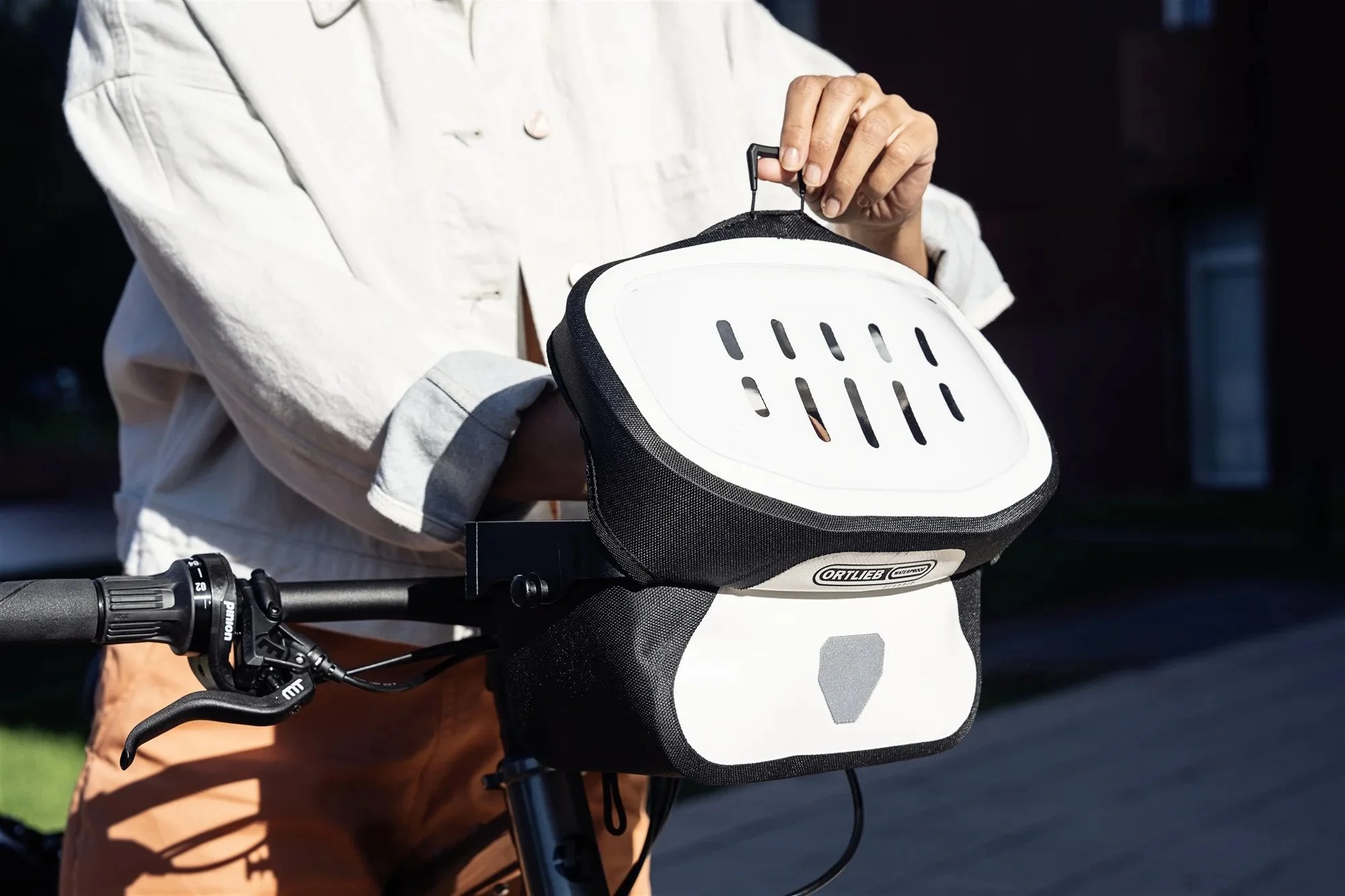 ORTLIEB Ultimate 5L in Yellow handlebar bag Lifestyle photo
