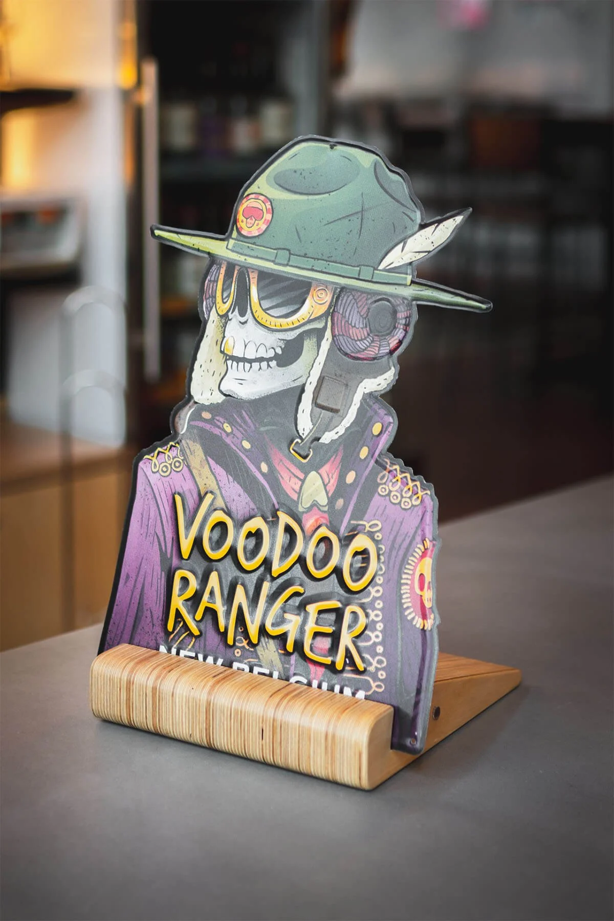Custom cnc'd sign holders for New Belgium merchandise.