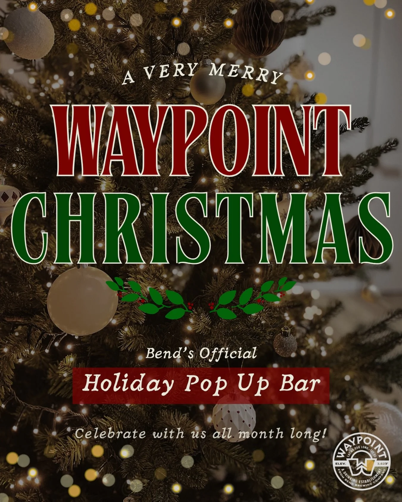 Get ready to jingle all the way at Bend&rsquo;s official Christmas Pop Up Bar! It&rsquo;s a Waypoint Christmas! 🎄✨ 
Enjoy festive cocktails, over the top decor, and DJ Freely spinning Christmas tunes every Friday night in December from 6 to 9 PM. 
P