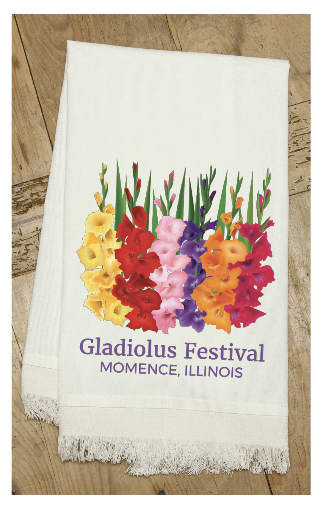 Momence Gladiolus Festival Tea Towel