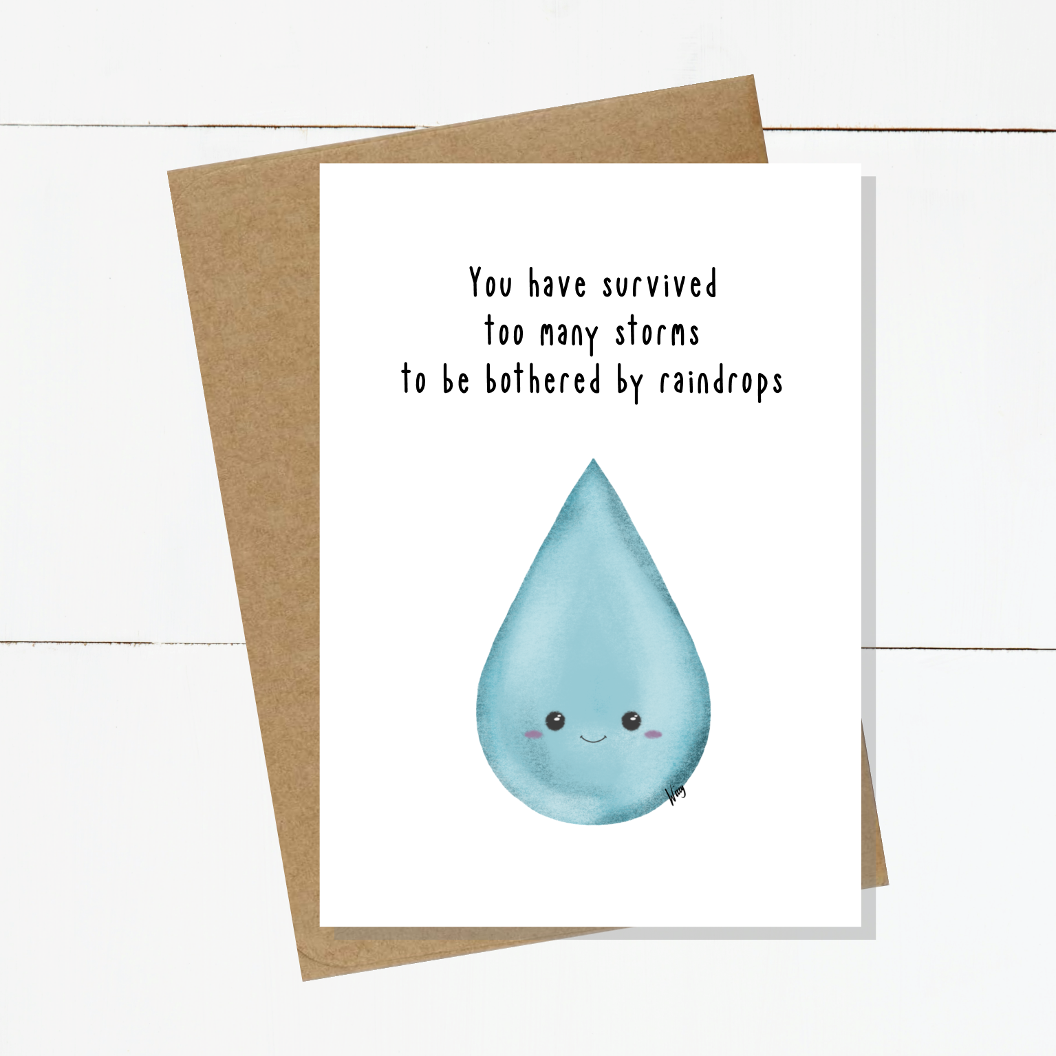Rocky Raindrop Too Many Storms Card