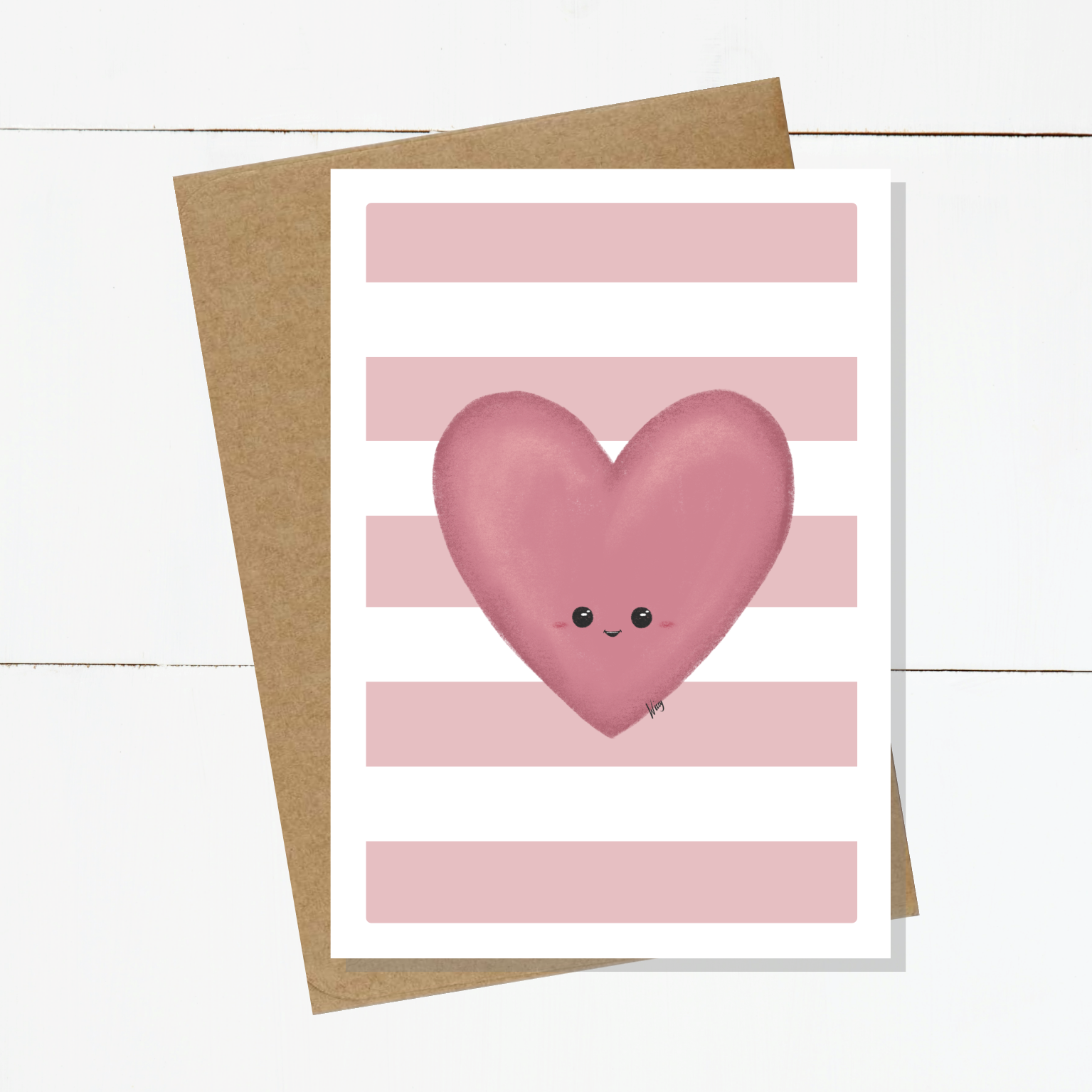 Hettie Heart Striped Card