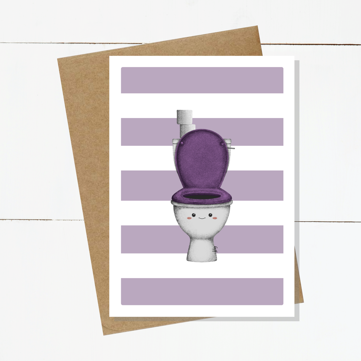 Ted The Toilet Striped Card
