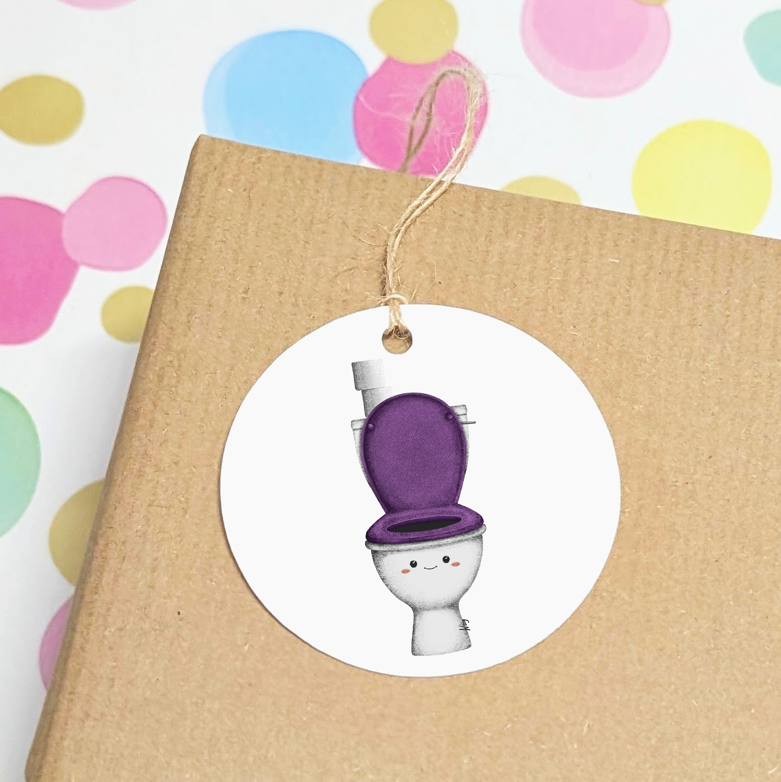 Set of 3 Gift Tags - Ted The Toilet