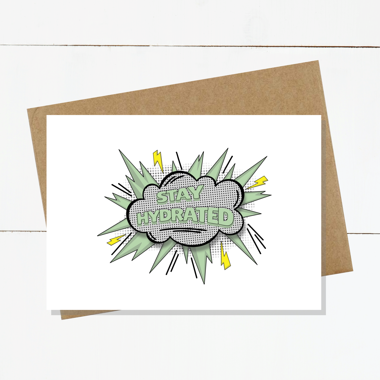 Green Stay Hydrated Card