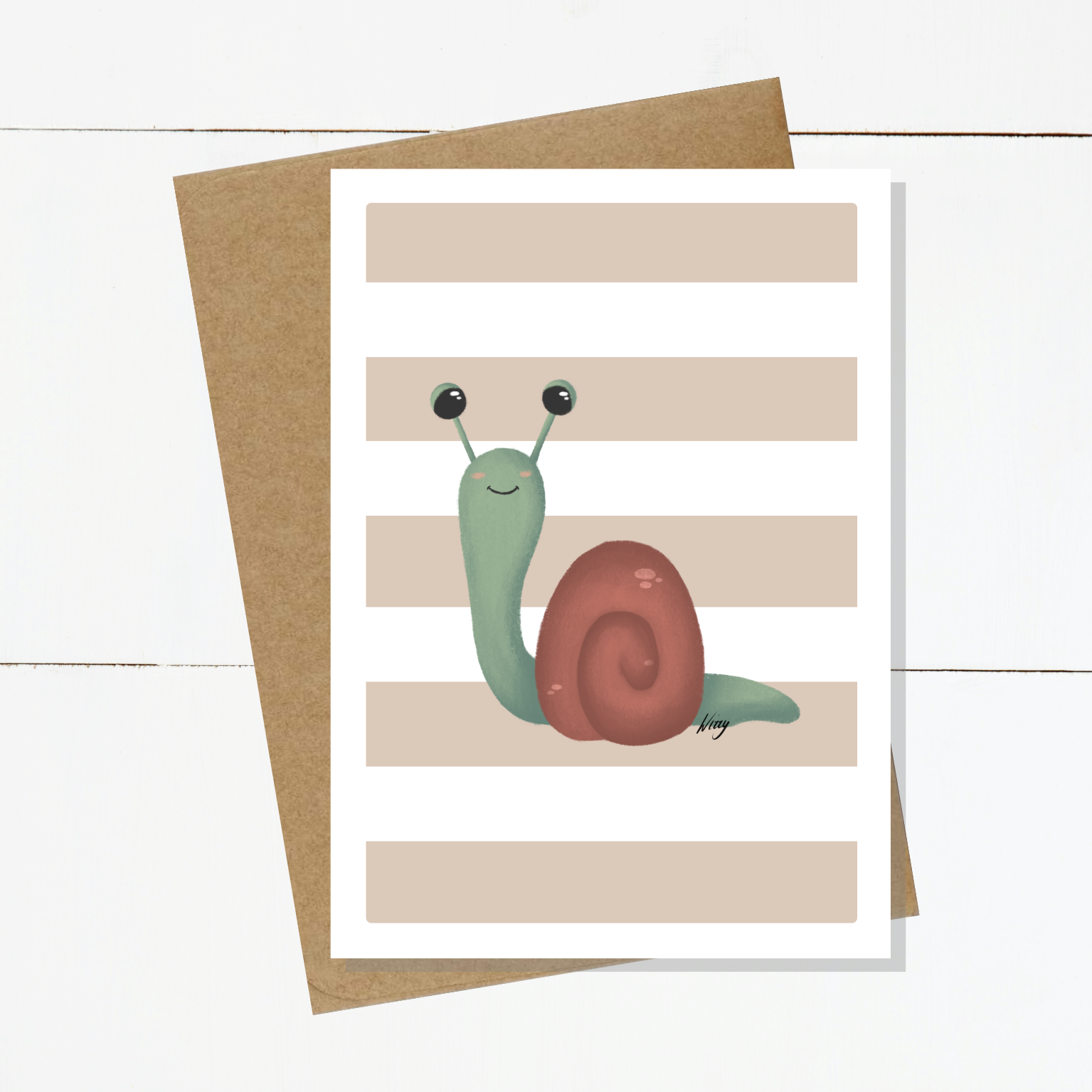 Sid The Snail Striped Card