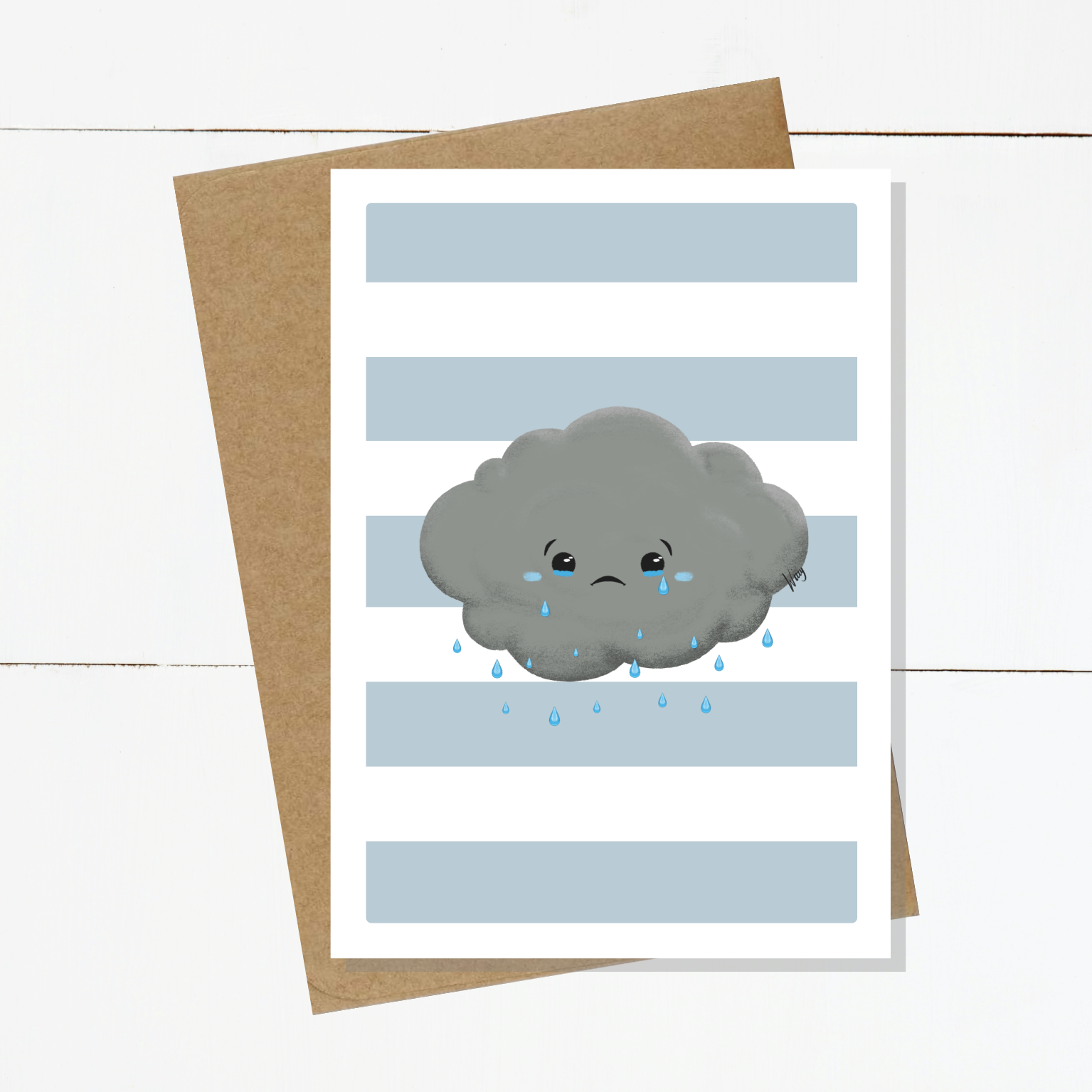 Seth The Sad Cloud Striped Card