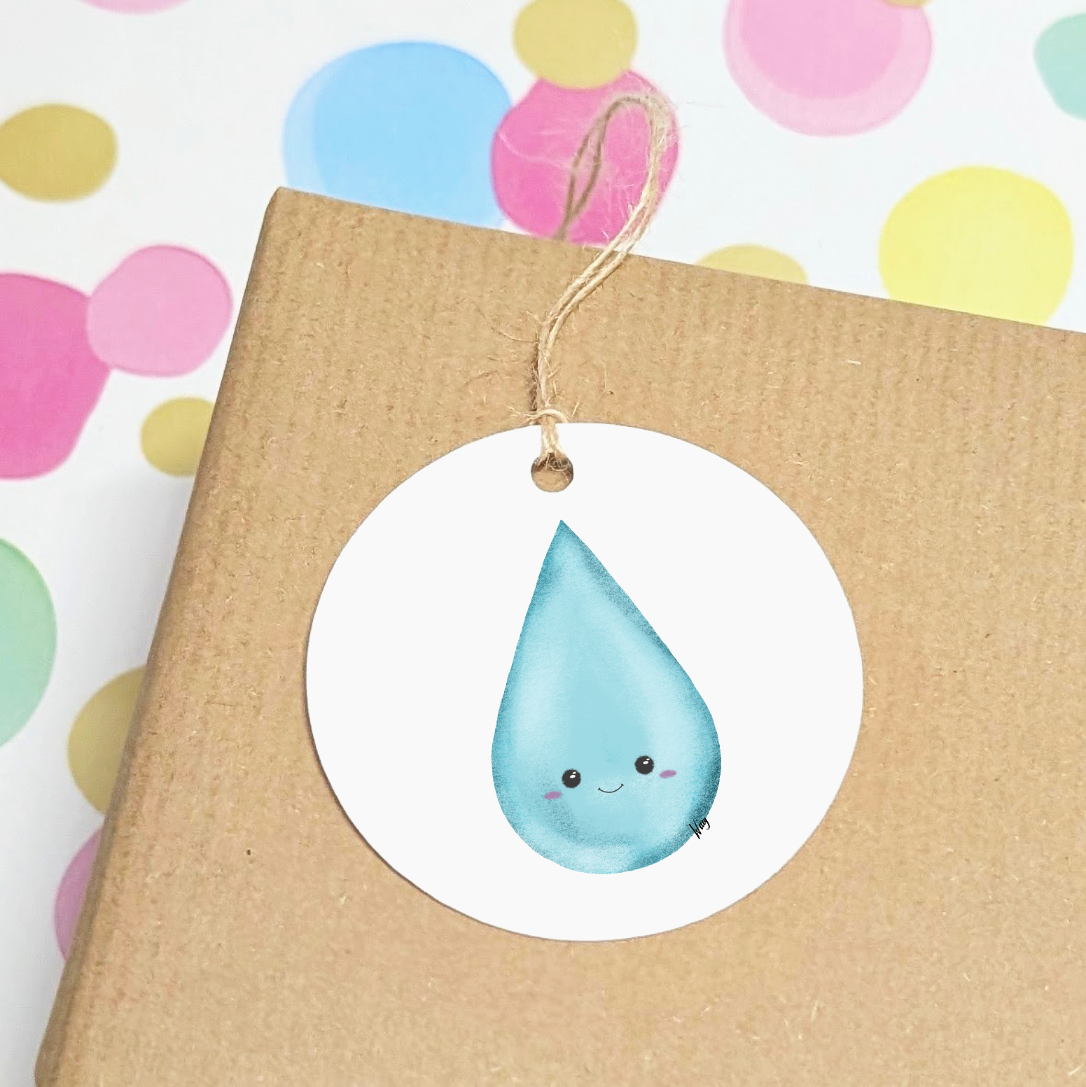Set of 3 Gift Tags - Rocky Raindrop