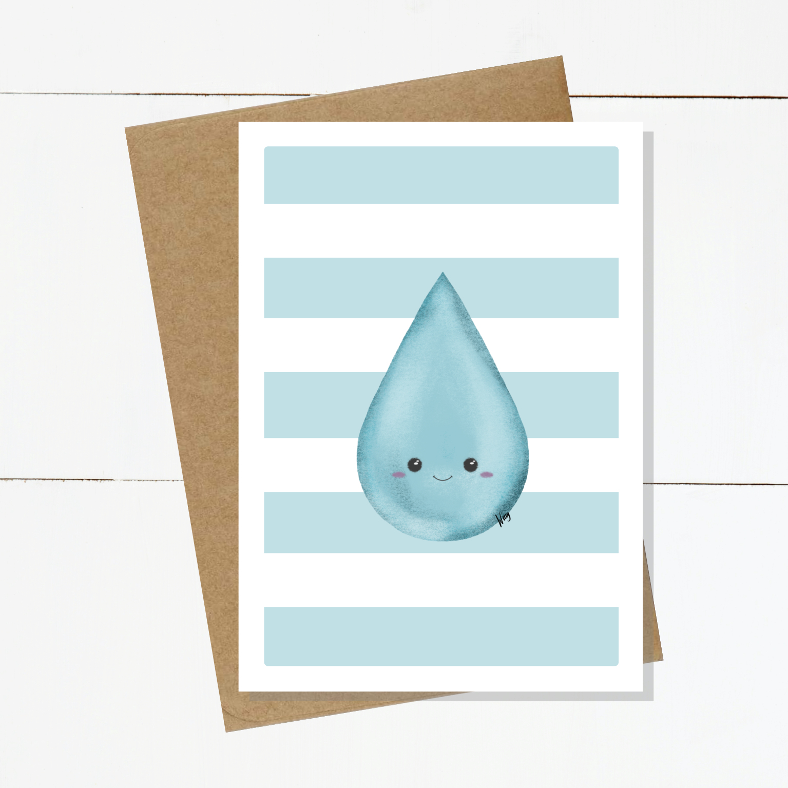 Rocky Raindrop Striped Card