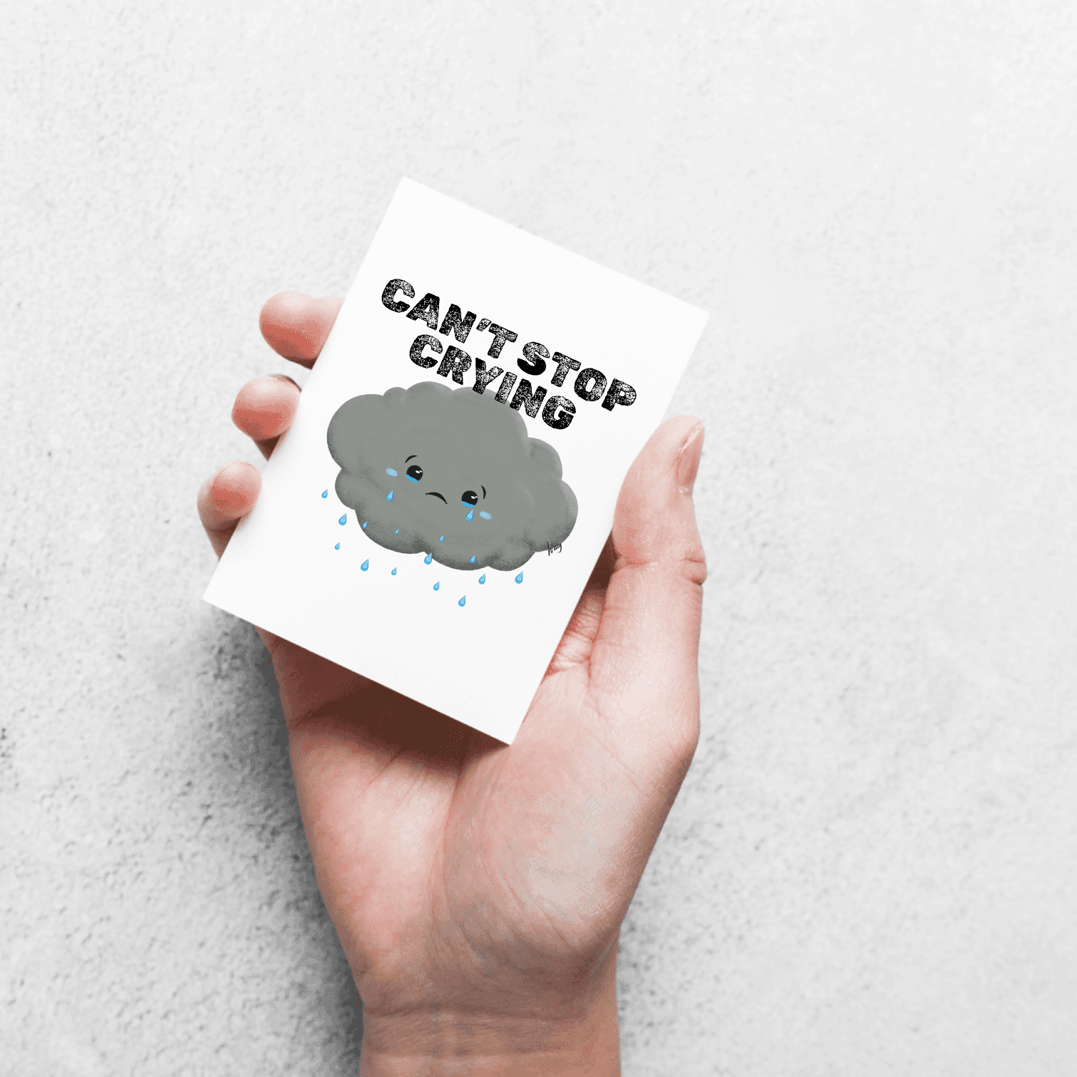 Seth The Sad Cloud Mini Print - CAN'T STOP CRYING