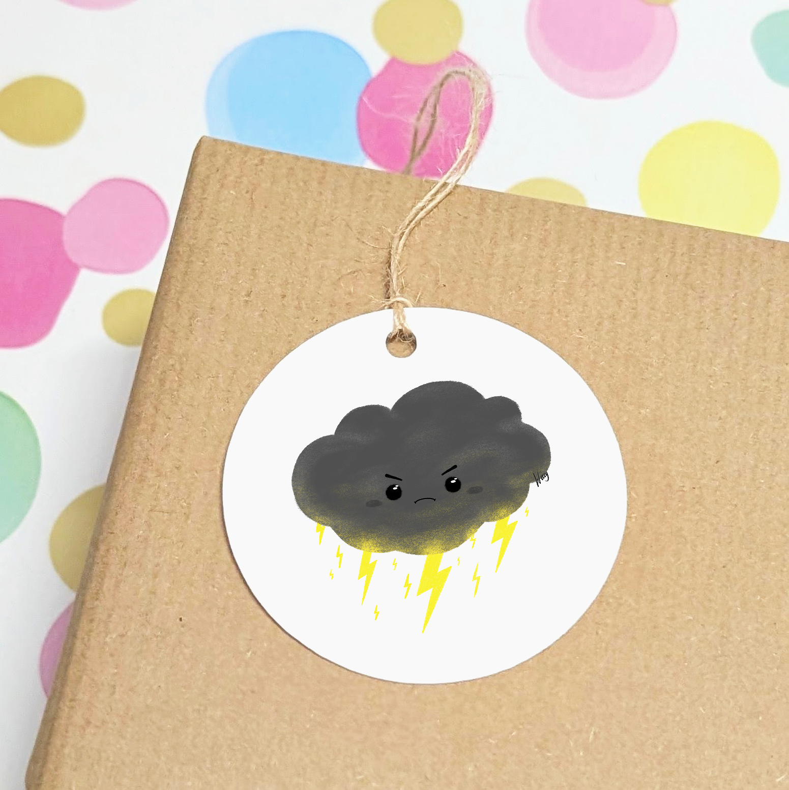 Set of 3 Gift Tags - Angus The Angry Cloud