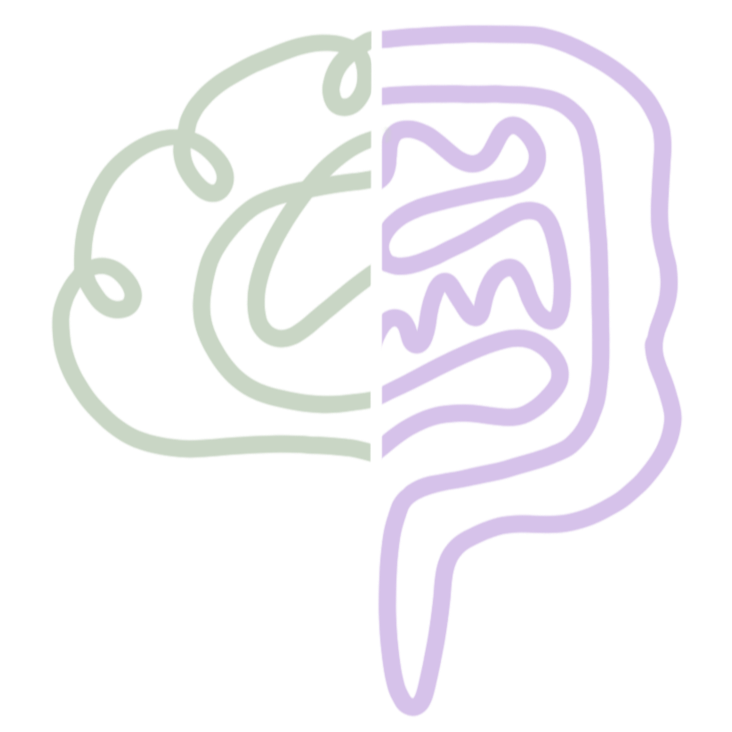 A neon sign depicting a human brain, with the outline split into two colors, green on the left and purple on the right.