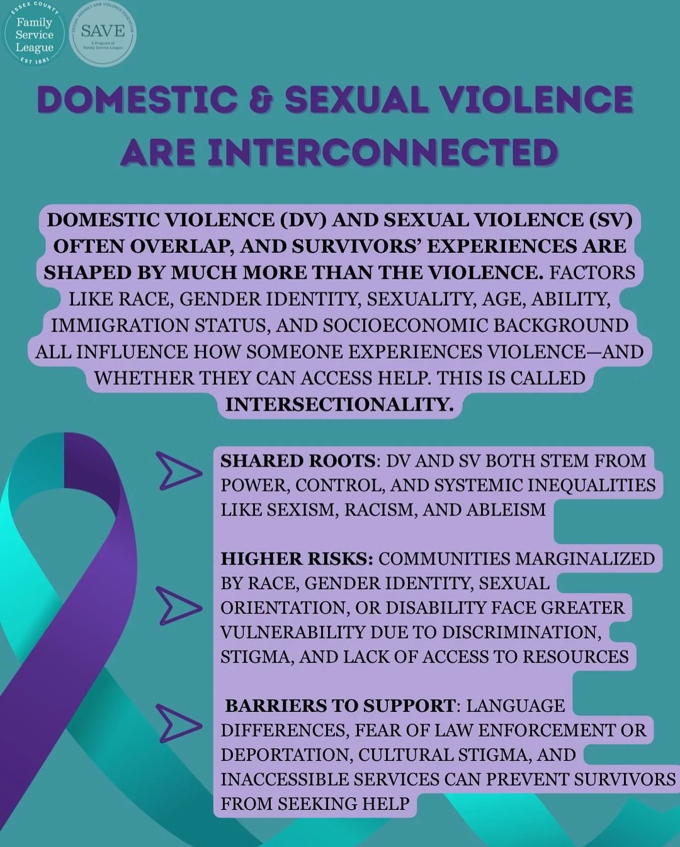 Domestic violence and sexual violence don&rsquo;t exist in isolation. They intersect, overlap, and impact survivors differently&mdash; making intersectionality critical in our community response to violence