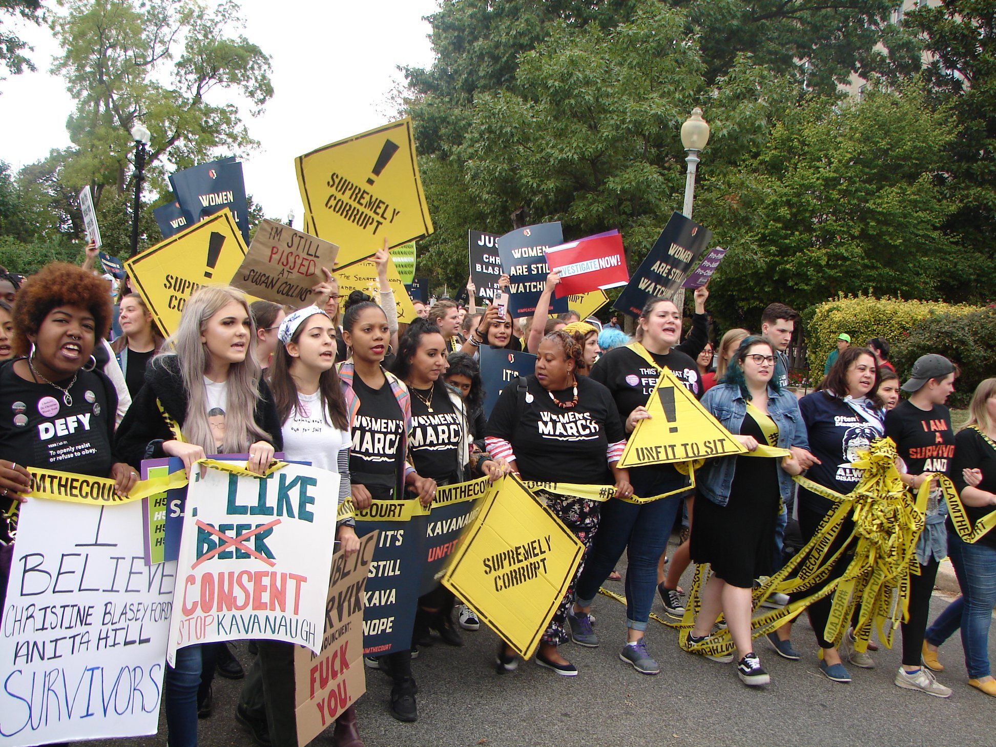 The march begins towards the house of Senator Mitch McConnell.