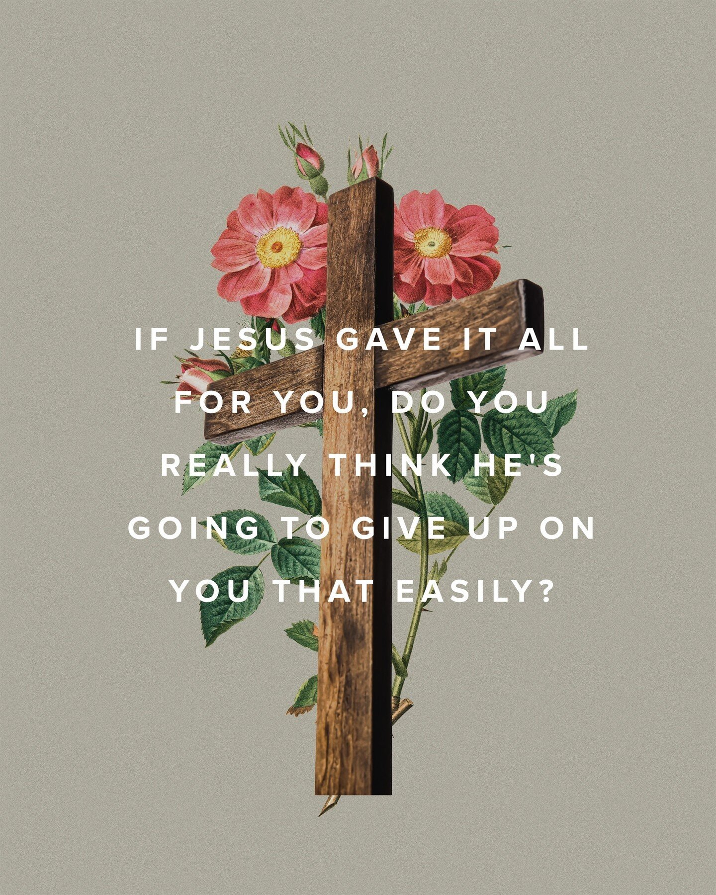 If Jesus gave it all for you, do you really think he's going to give up on you that easily?
.
.
.
#church #god #morning #jesus #christ #love #christian  #grace #salvation