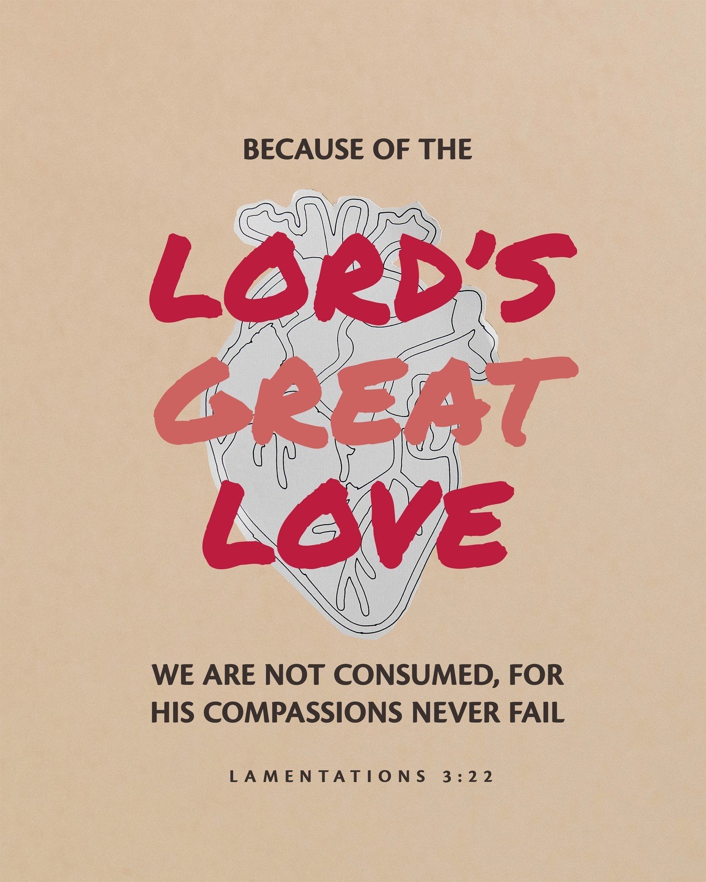 &quot;Because of the Lord's great love we are not consumed, for his compassions never fail.&quot; - Lamentations 3:22
.
.
.
#church #god #morning #jesus #christ #love #christian #worship #bible #lamentations