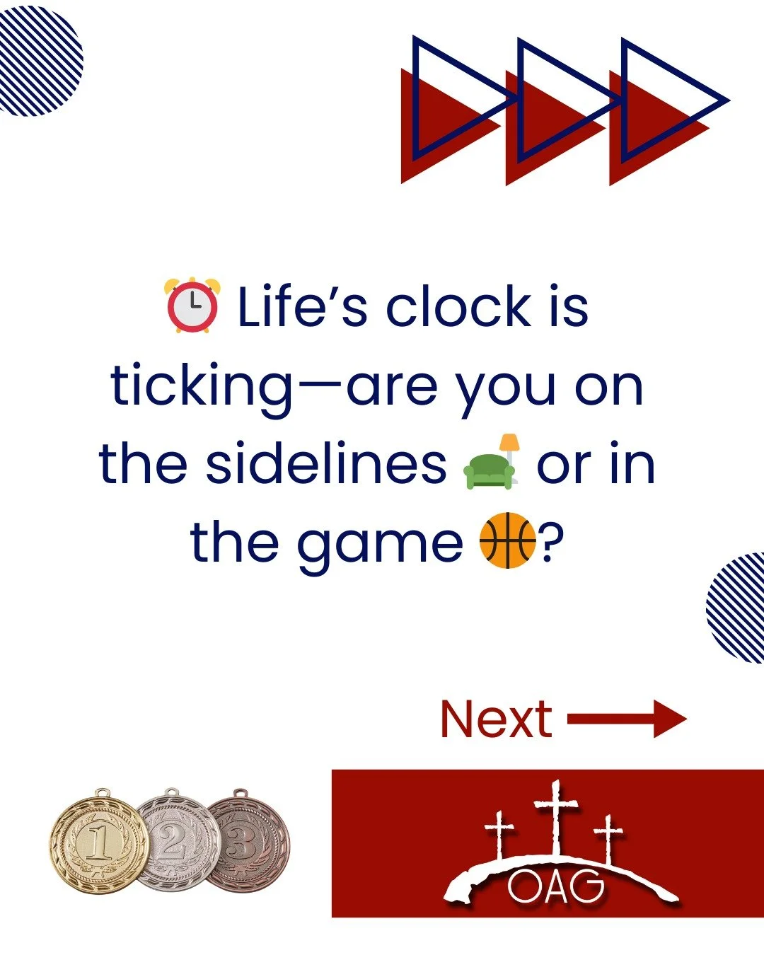 ⏰ Life isn&rsquo;t a warm-up&mdash;it&rsquo;s GAME TIME! 🏀 God calls each of us to get off the sidelines 🛋️, use our gifts 🎁, and let love ❤️ lead the way. Every day counts 🌅, and the world is waiting 🌍 to see Christ through us. 💪✨

Follow alon