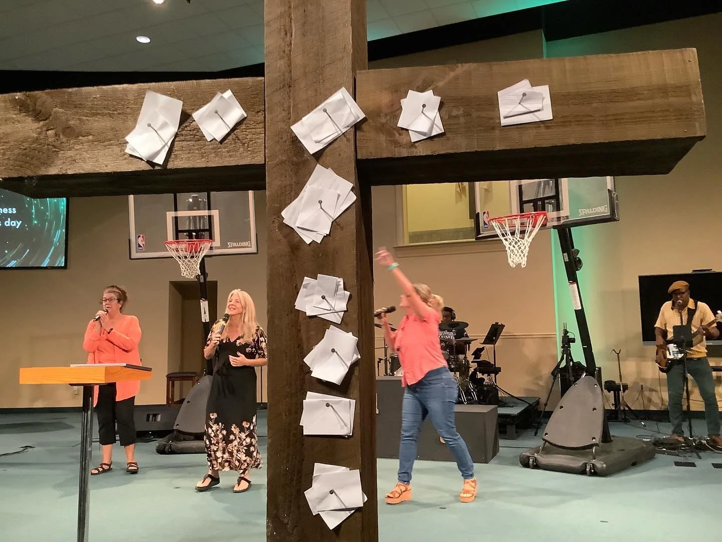 First Wednesday service at OAG. We nailed our fears, anxieties, and sins to the cross.
