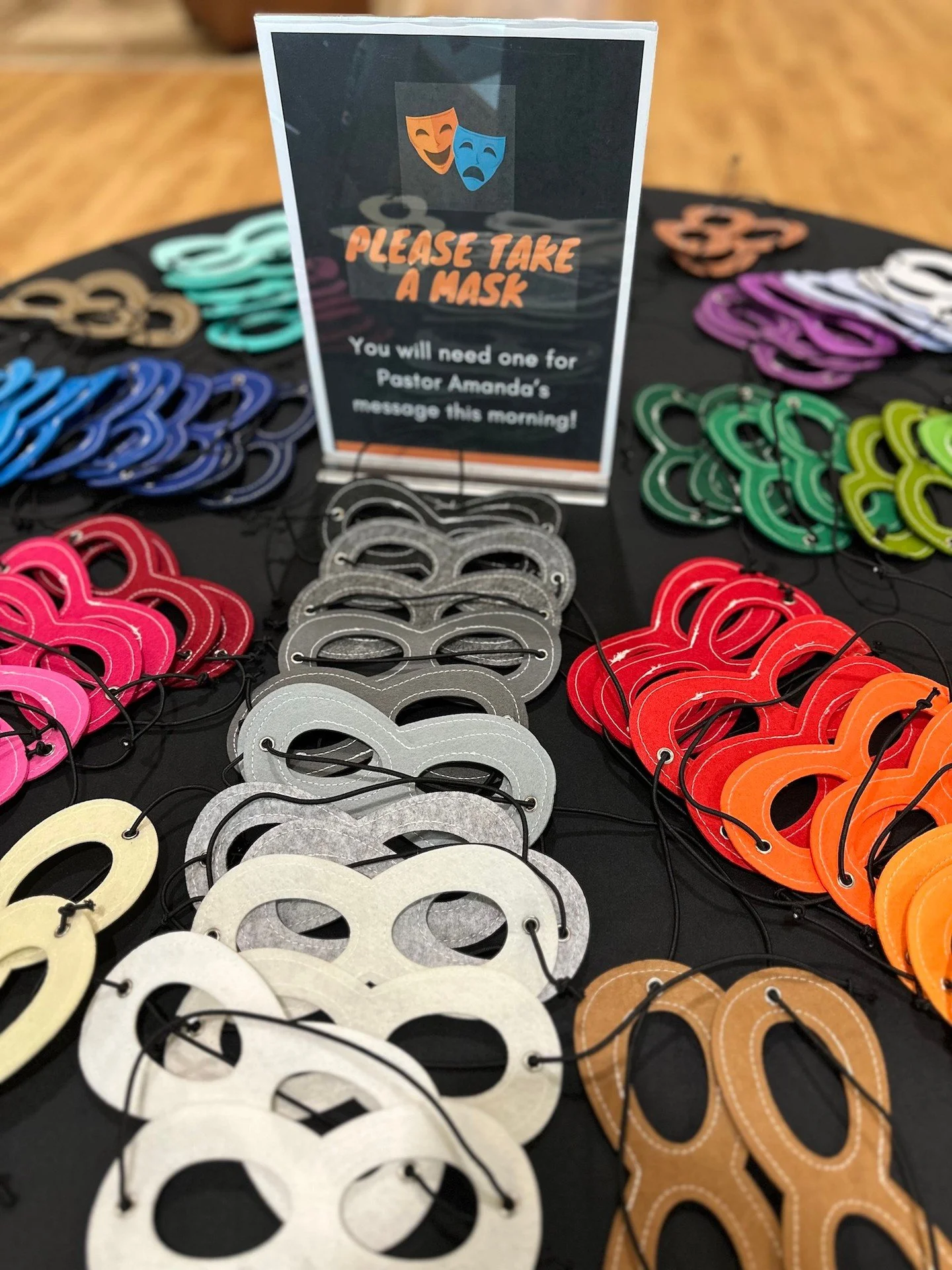 In a powerful message yesterday, Pastor Amanda encouraged the church to lay the masks they hide behind at the altar and embrace the healing God will bring. &quot;Masks protect our image, but they also imprison our souls.&quot;
