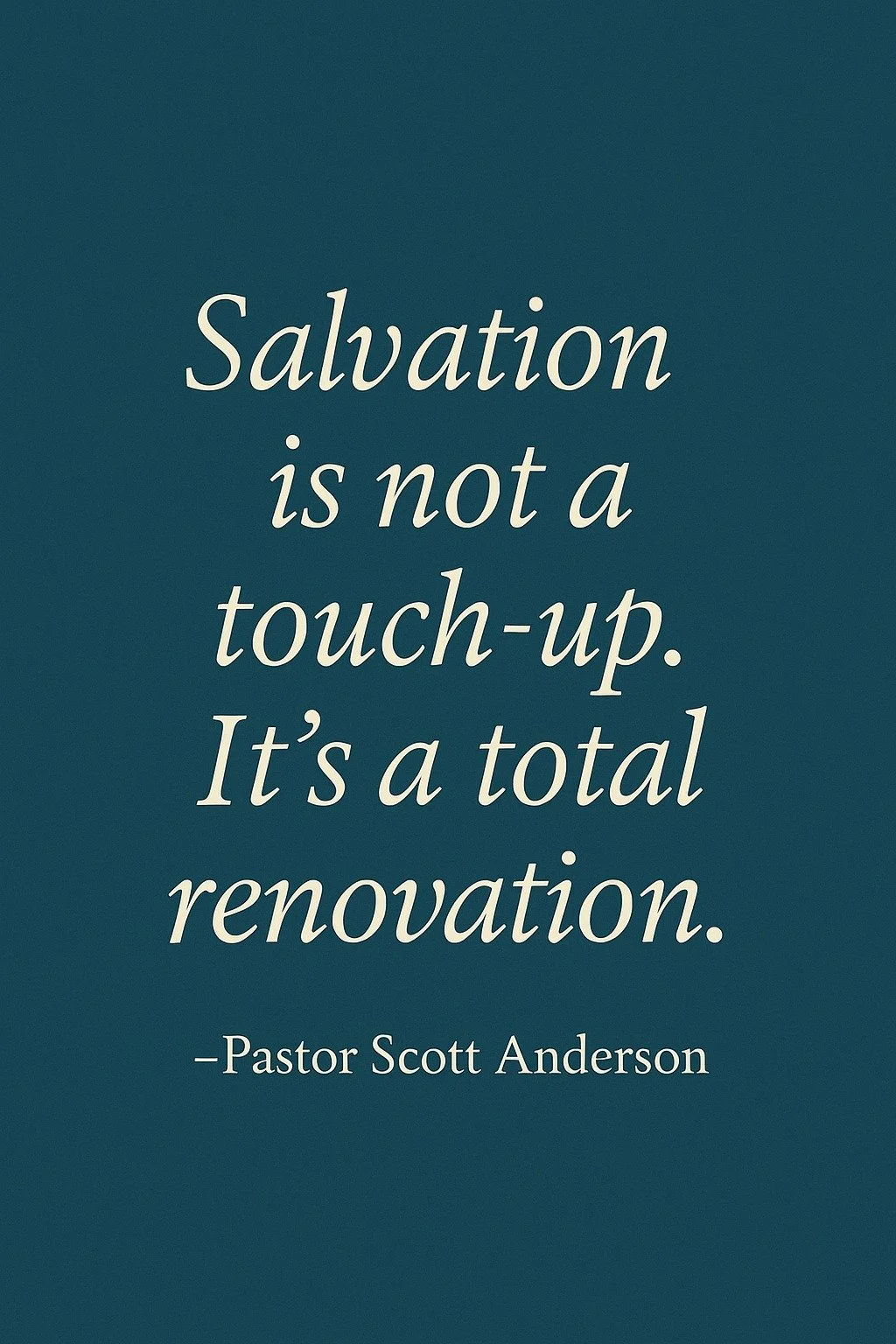Salvation isn&rsquo;t surface-level&mdash;it&rsquo;s a Holy Spirit renovation from the inside out. 🔨✨