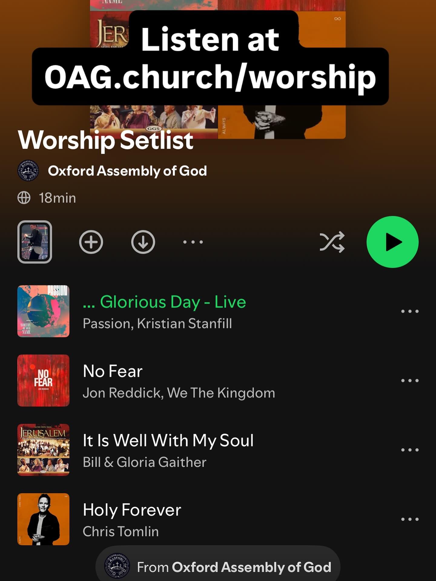 Ready for Sunday! 🙌🙌 
Listen at OAG.church/worship