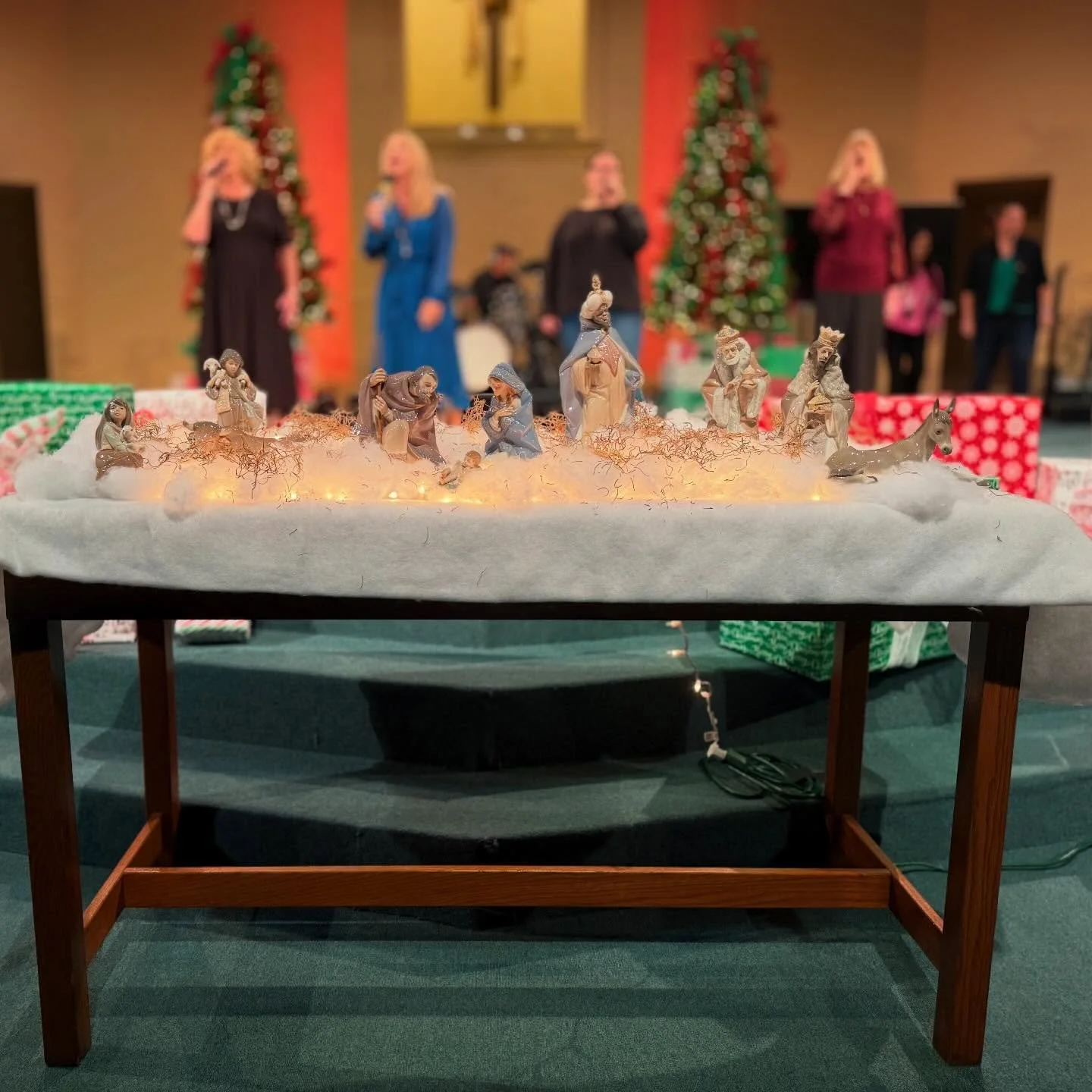 Beautiful nativity set. Let&rsquo;s keep Jesus front and center this Christmas season.