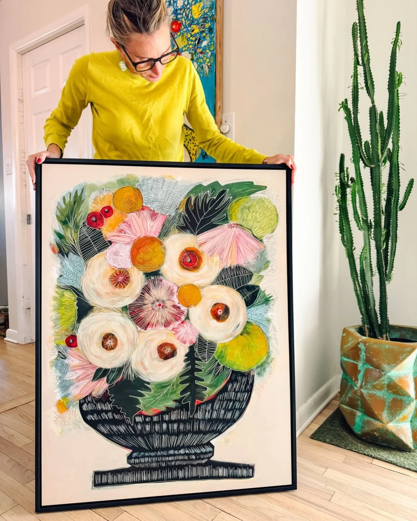 I love doing commissioned paintings! And by love I mean I have a mix of utter excitement and absolute anxiety😭! It&rsquo;s an honor to be trusted, but self doubt always creeps in when I am about to deliver. 

This painting was shipped to Pasadena la