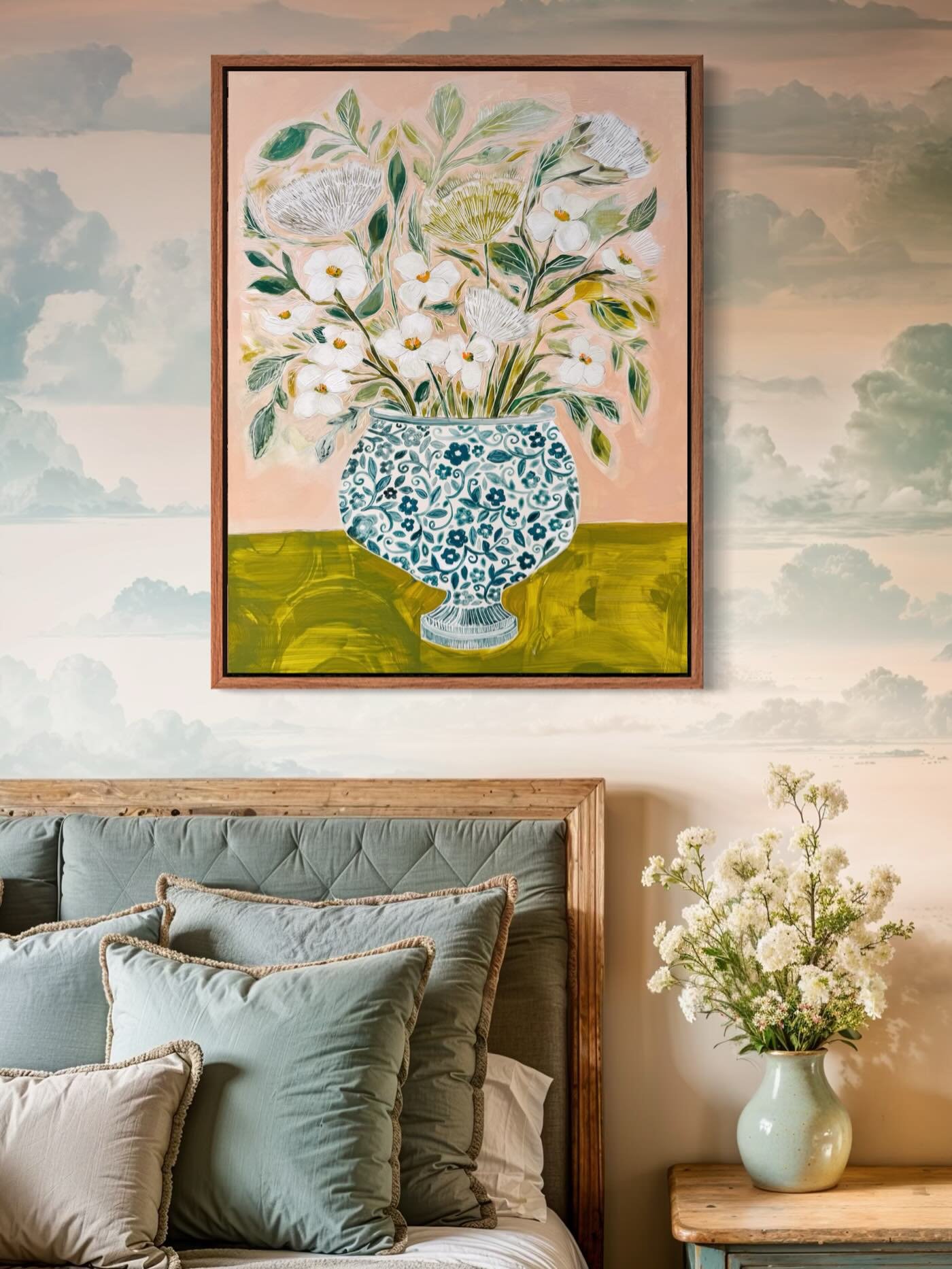 Blushing Blooms. The etching on this one goes all the way into the petals. Every line is carved by hand after the paint dries.

18x24 original is still available. Fine art prints in multiple sizes&hellip;happy to help find the right fit for your spac