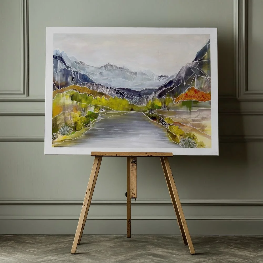 Autumn&rsquo;s Edge. The original painting just sold @mtnohana 

This one is a Colorado fall from memory&hellip;the way the aspens and the water and the mountains all compete for your attention at once and somehow it works.

Now available as a fine a