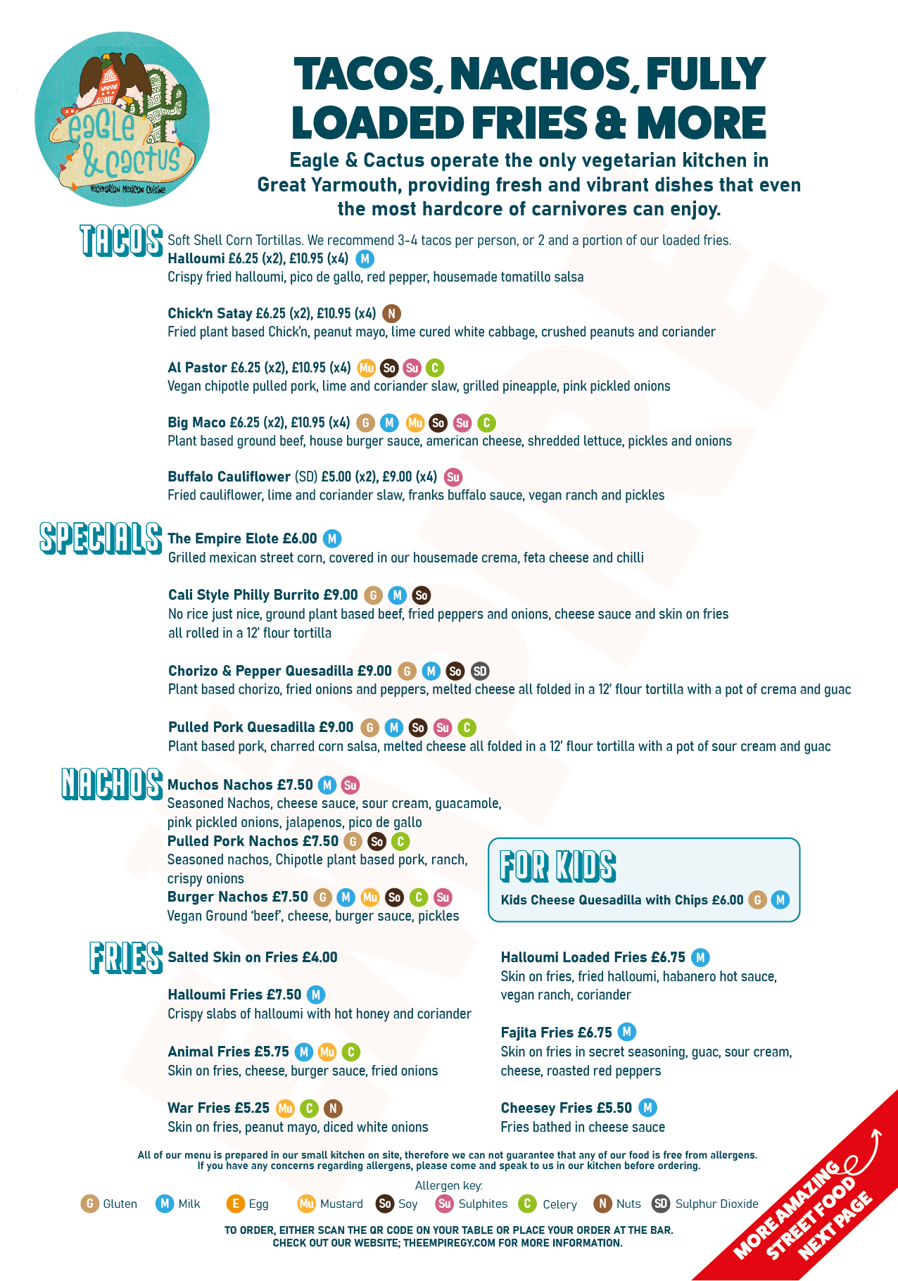 Menus 2023 — The Empire Venue