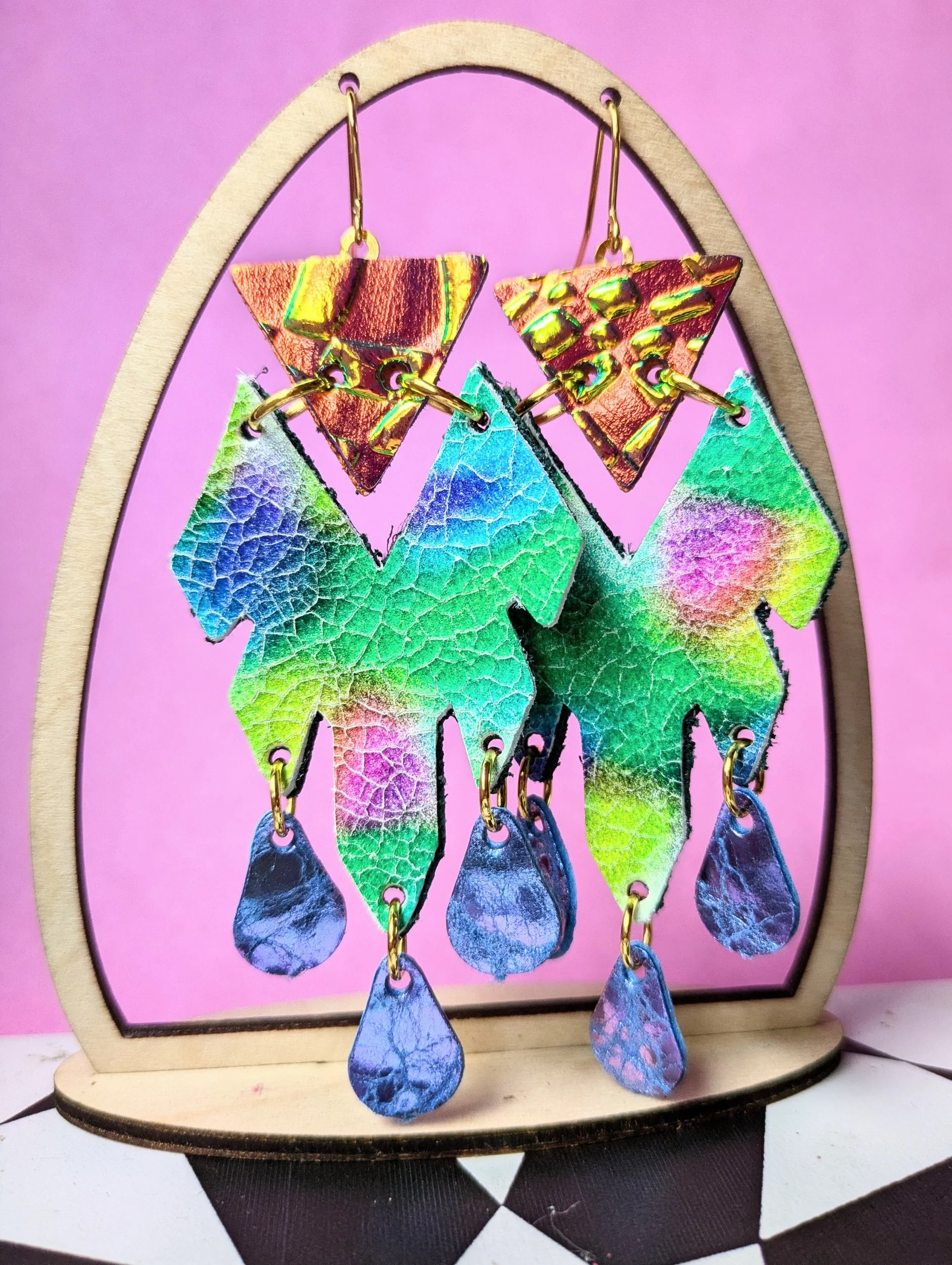 Arrow Head Earrings - Jungle Print
