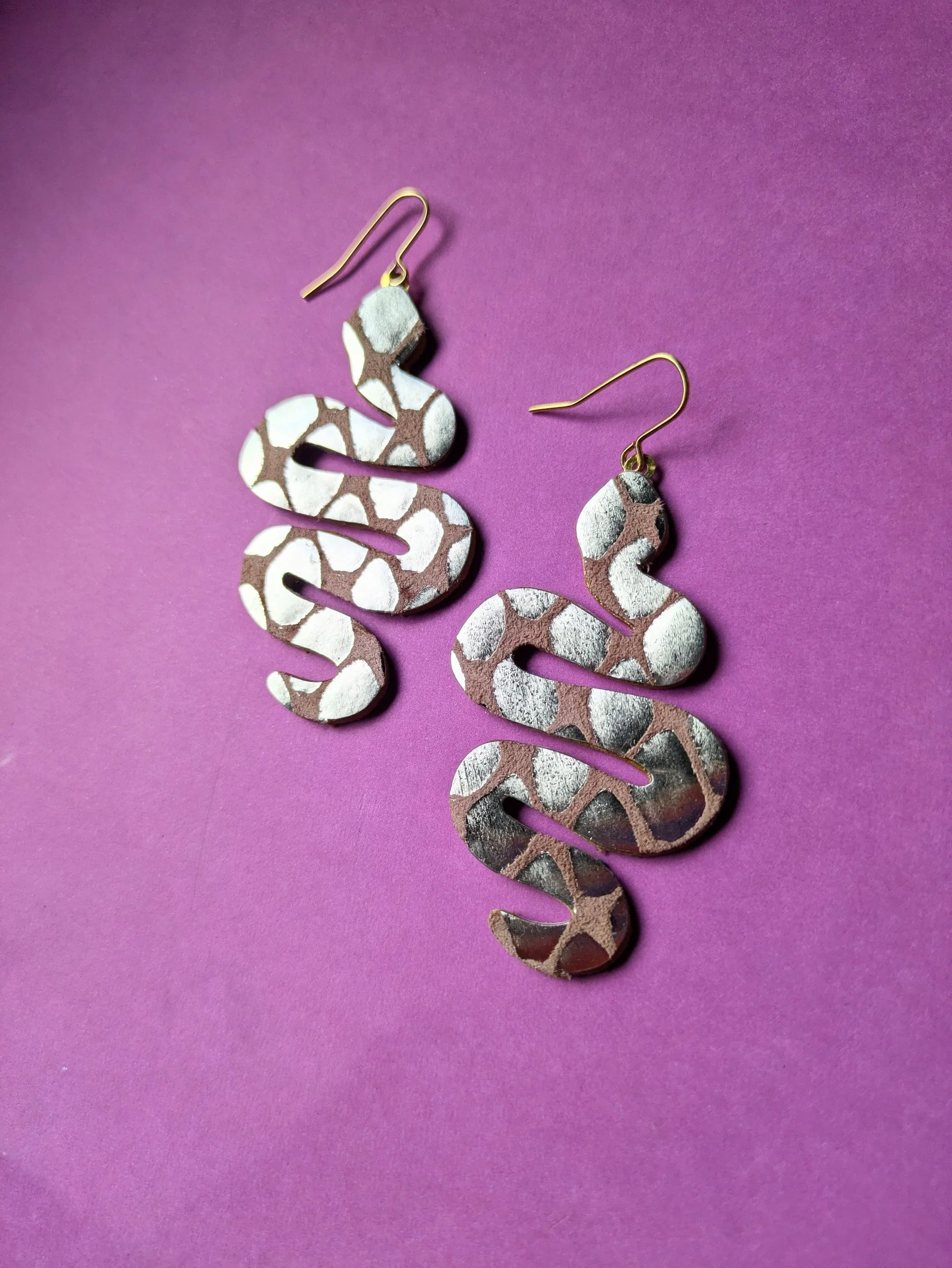 Serpent Earrings - Gold Scales