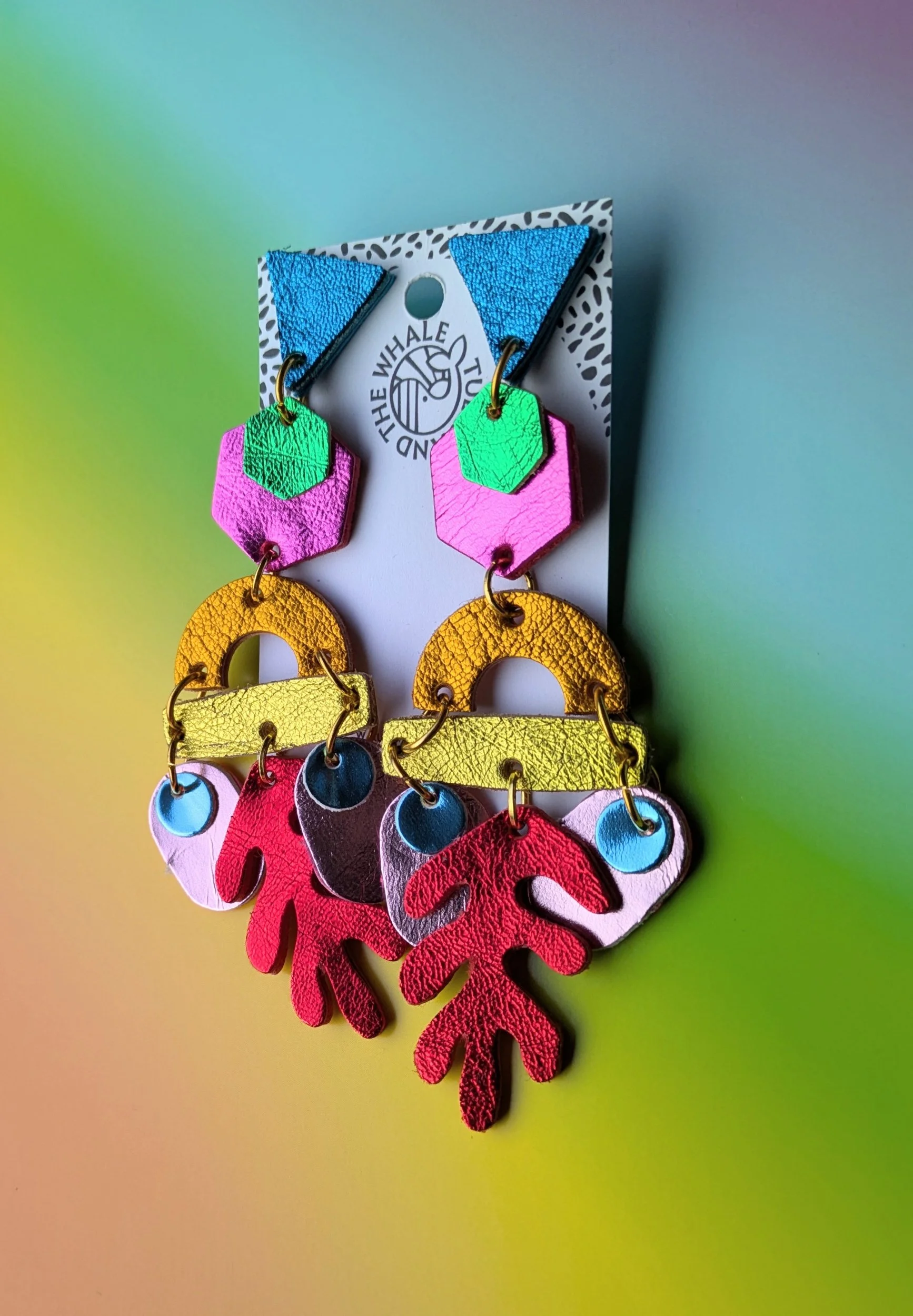 Atlantis Statement Earrings - Metallic Rainbow