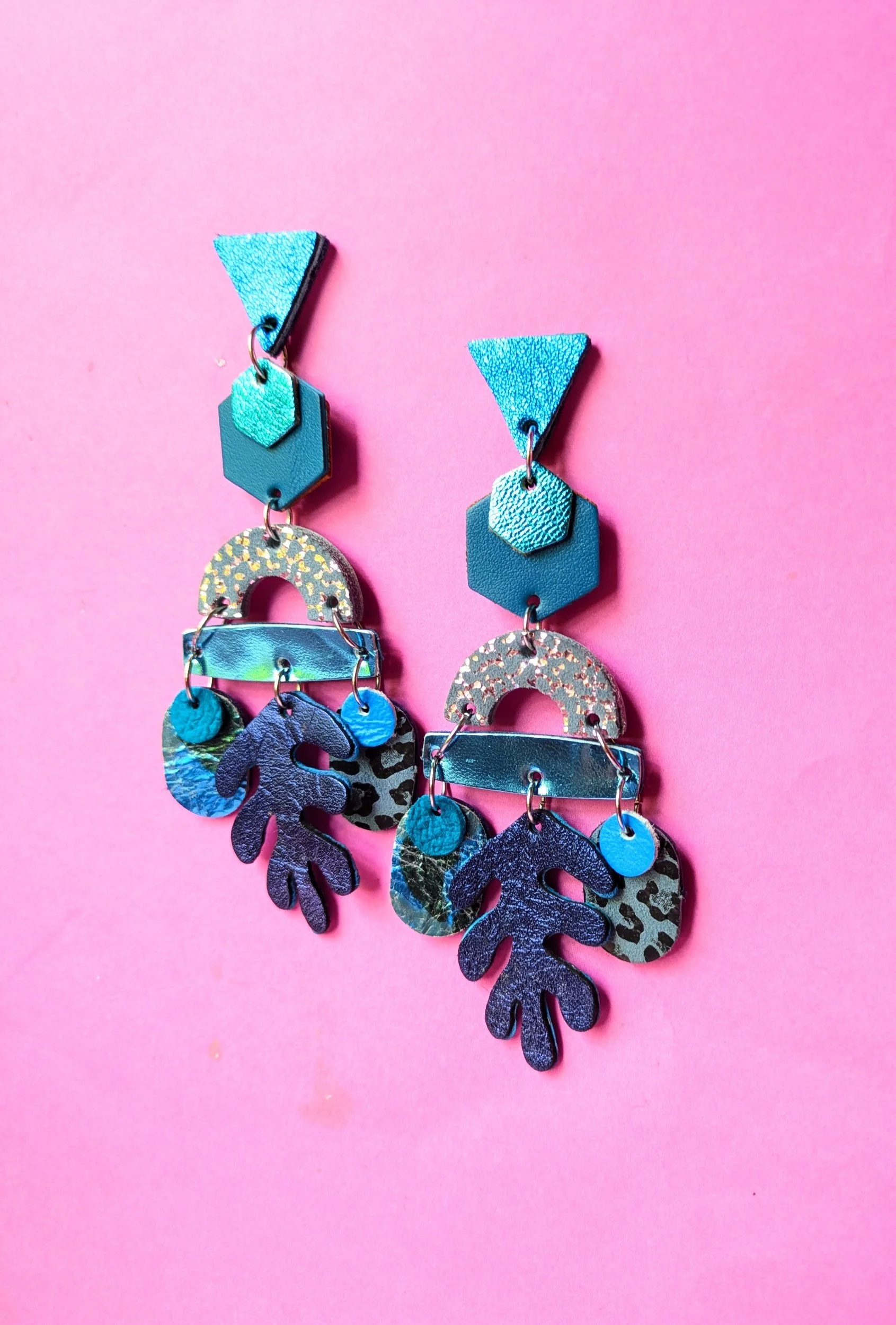 Atlantis Statement Earrings - Blues