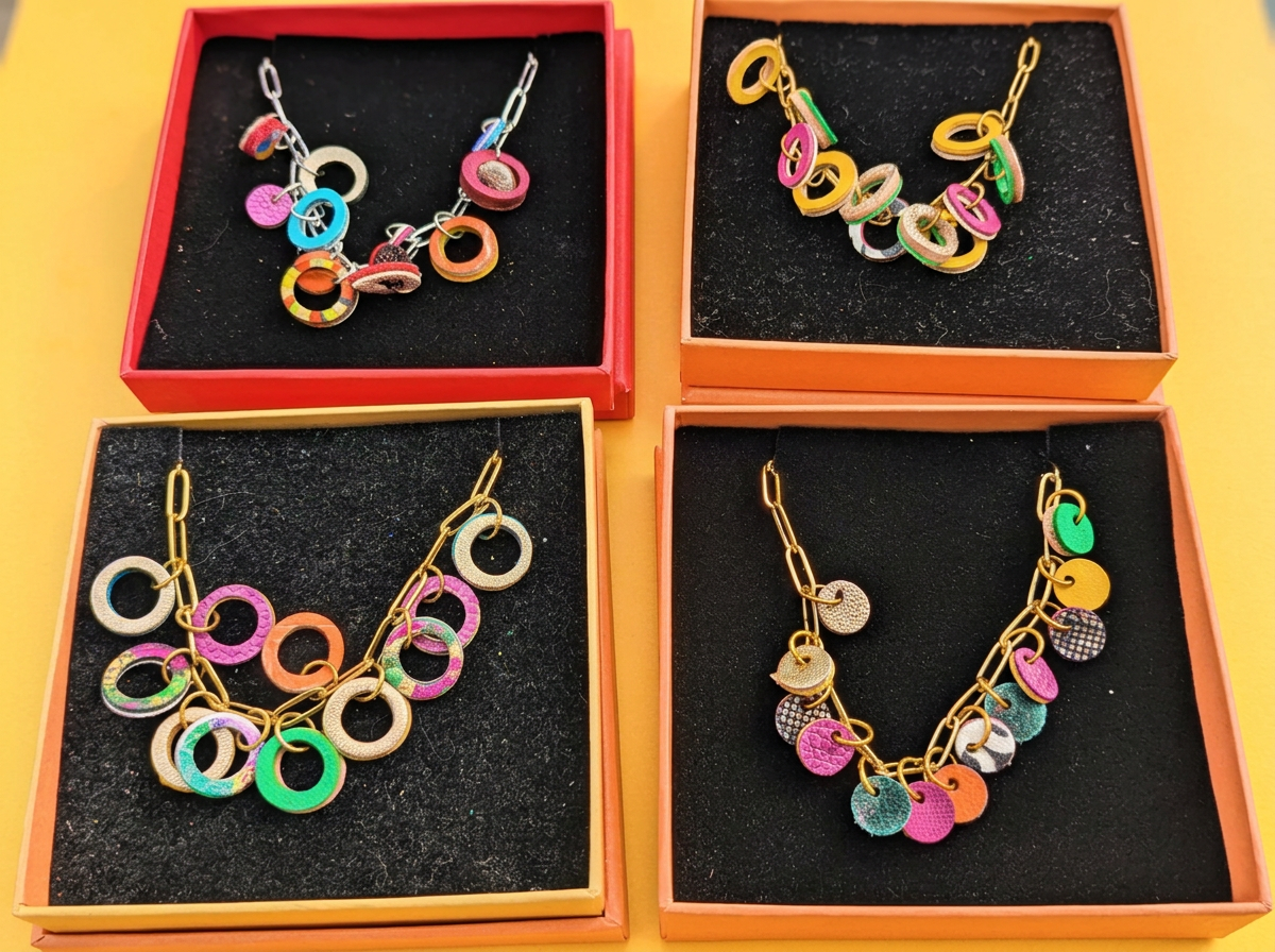 Disco Drop Necklace - Paper Clip Chain - SALE - Assorted