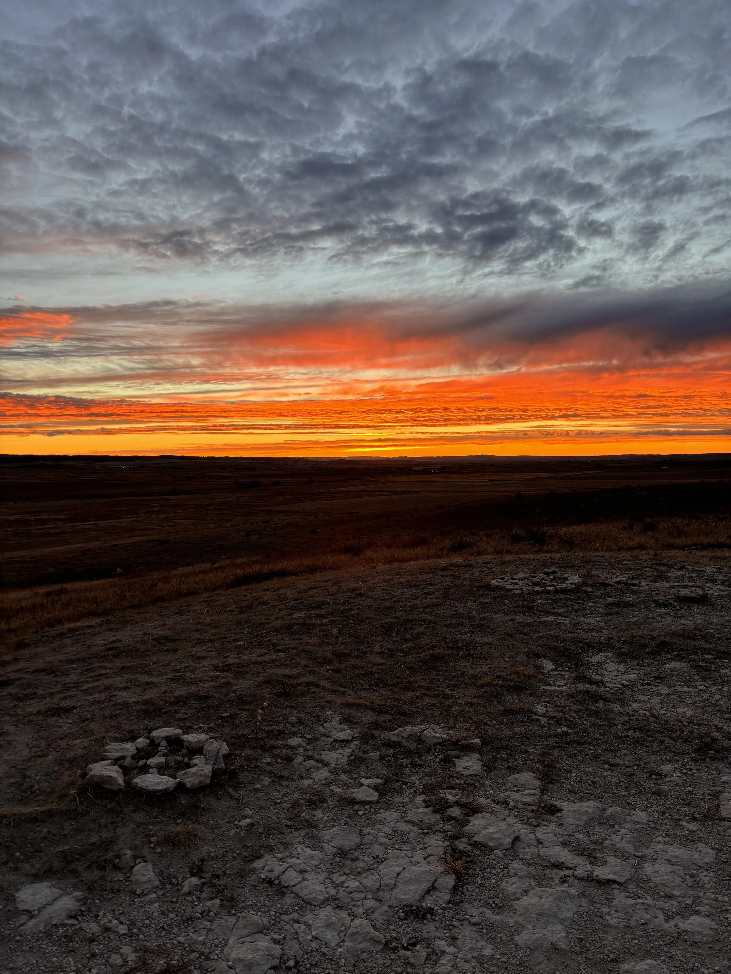 A sunset on the open plains