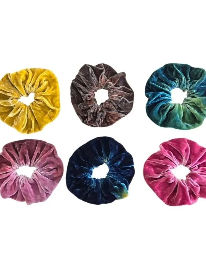 Plant Dyed Silk Velvet Scrunchie (Choose From Set 4)
