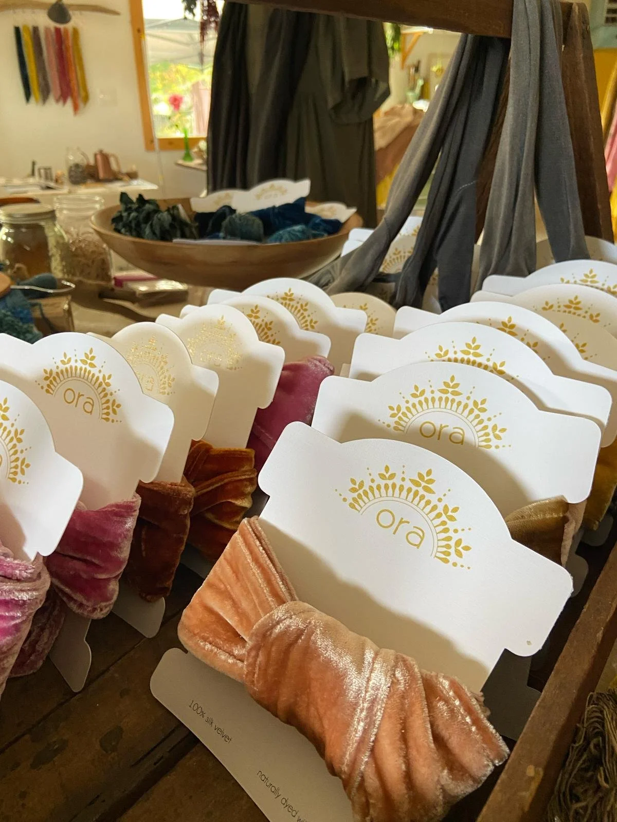 ORA Silk Velvet Hair & Necktie (Choose From Set 1)