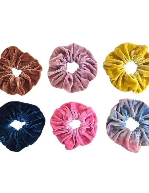 Plant Dyed Silk Velvet Scrunchie (Choose From Set 6)
