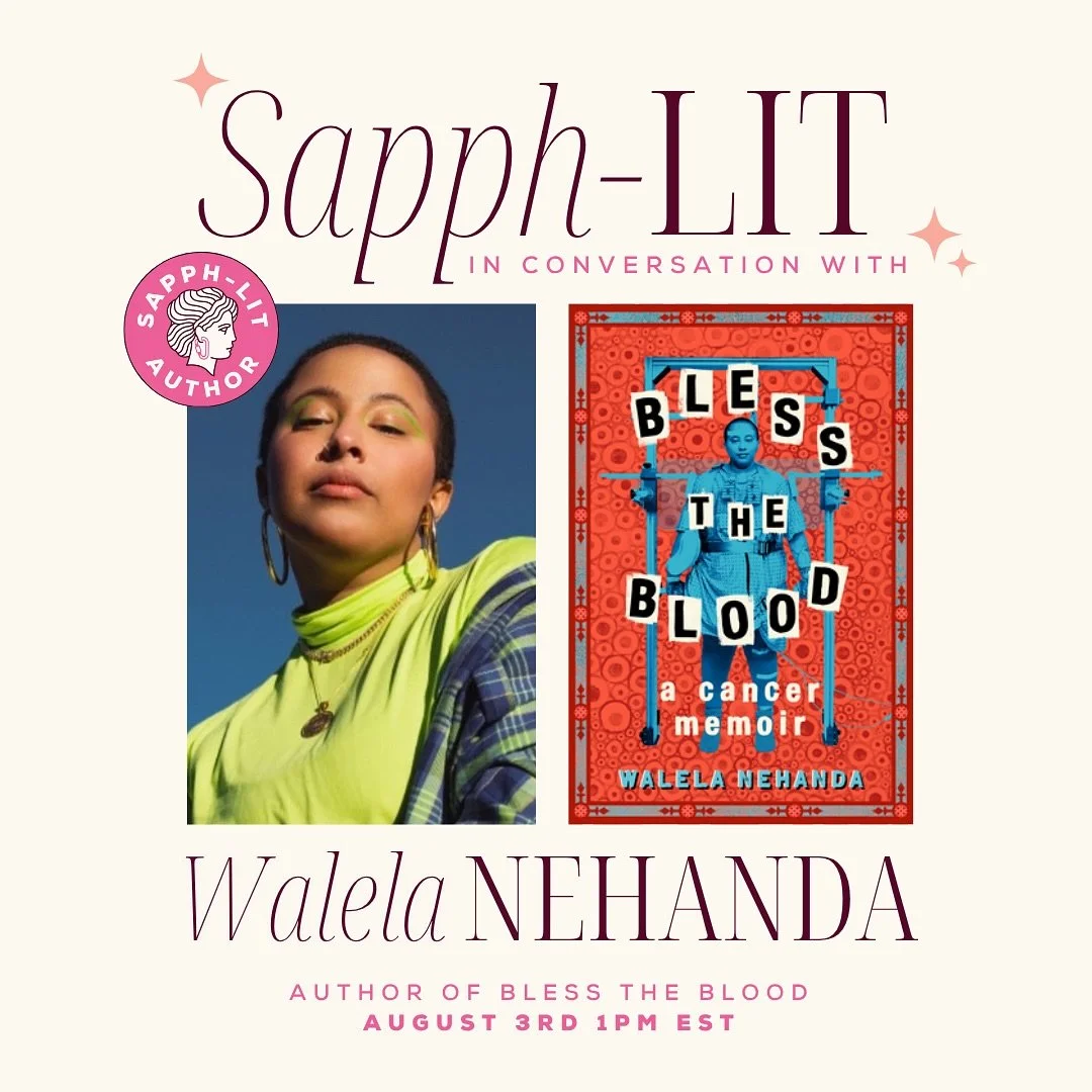 Join us on August 3rd for our conversation with @itswalela all about their debut poetry &amp; essay collection and our July book pick: BLESS THE BLOOD ❤️&zwj;🔥🩸✨ Drop any questions you have for Walela in the comments below! #sapphlit