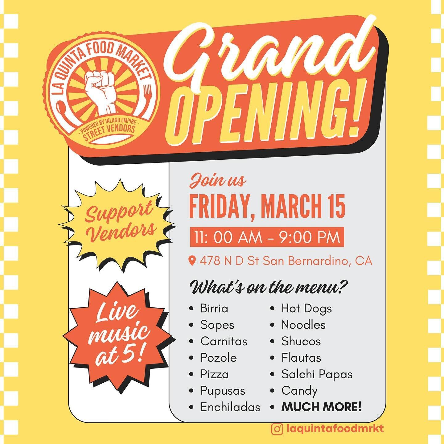 We are proud to be a partner with @laquintafoodmrkt and announce their grand opening!!! TODAY!!! After a year of collaboration with @ic4ij and the proud entrepreneurs that make up @laquintafoodmrkt, we were able to get the city to approve this specia