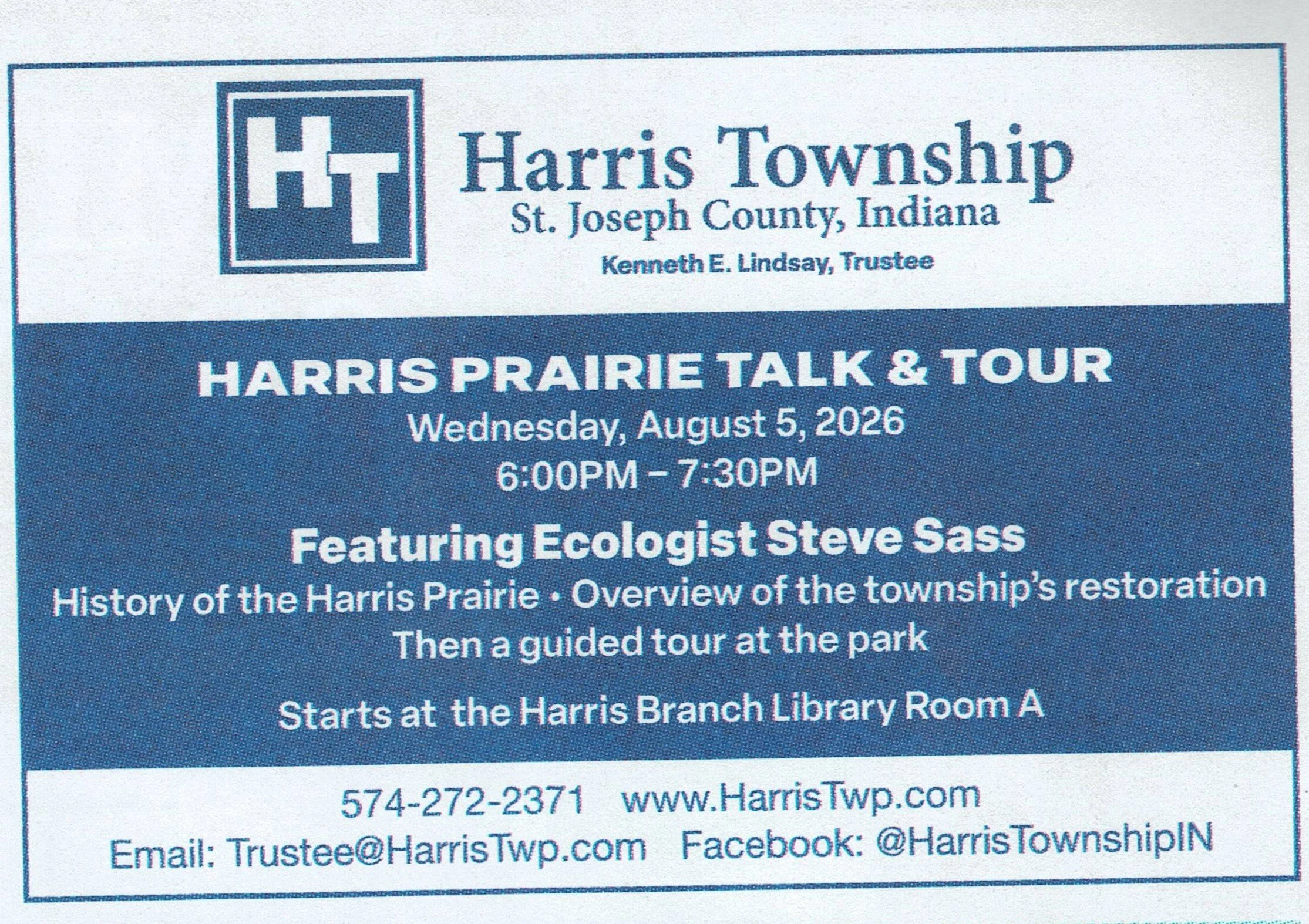 Harris Prairie talk &amp; tour