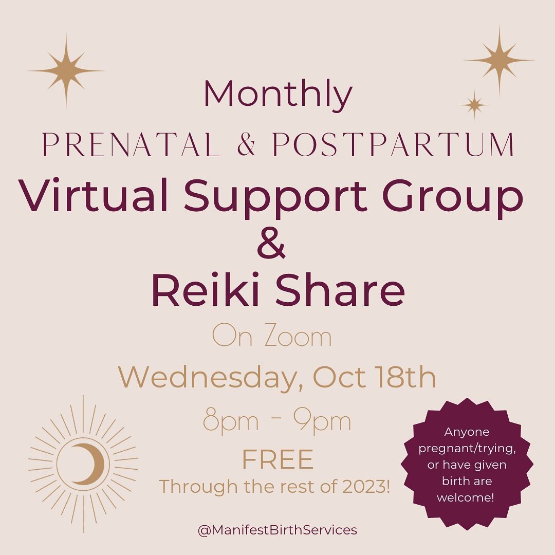 🌙 Tomorrow!!! 🌙

Anyone TTC, pregnant, or postpartum (doesn't matter how old your kiddos are!) are welcome! 😘

✨DM me your email to register ✨

#reiki #reikienergy #reikisession #birthdoula #doulasupport #pregnancy #birth #postpartum #postpartumjo