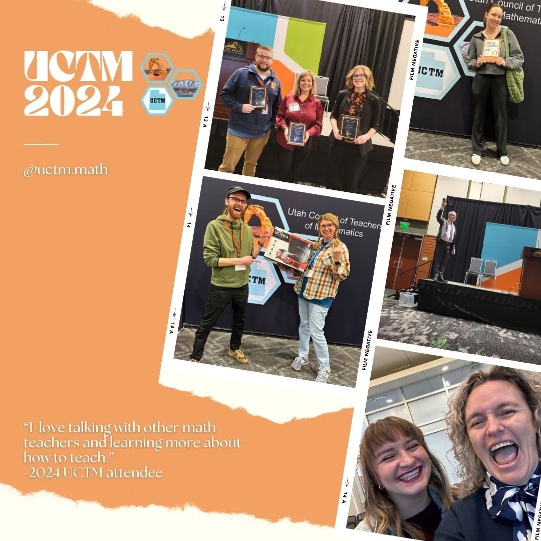 🎉 Remember the incredible moments from the 2024 UCTM Conference? They were a testament to the power of math education!  We can't wait to create new memories and continue our journey at the 2025 UCTM Conference. ⁠
⁠
#Mathing #UtahEducators #MtBos #It