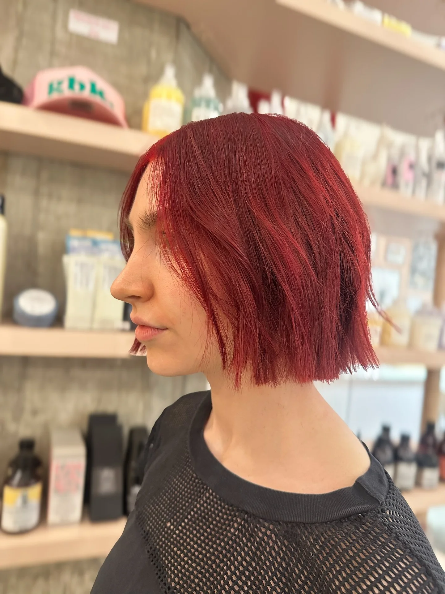 Bob life, but make it red 🍒
&bull;&bull;
Haircut and customized red by Jessica @itsjustjessicag 
💄🪩🤍
&bull;&bull;
&bull;&bull;
&bull;&bull;
#glossbrooklyn #industrycity #nychairstylist #brooklynsalon #nychaircut